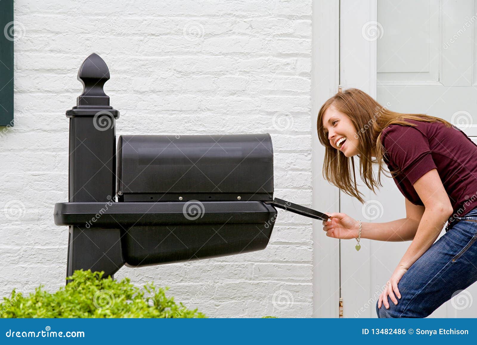 girl checking for mail