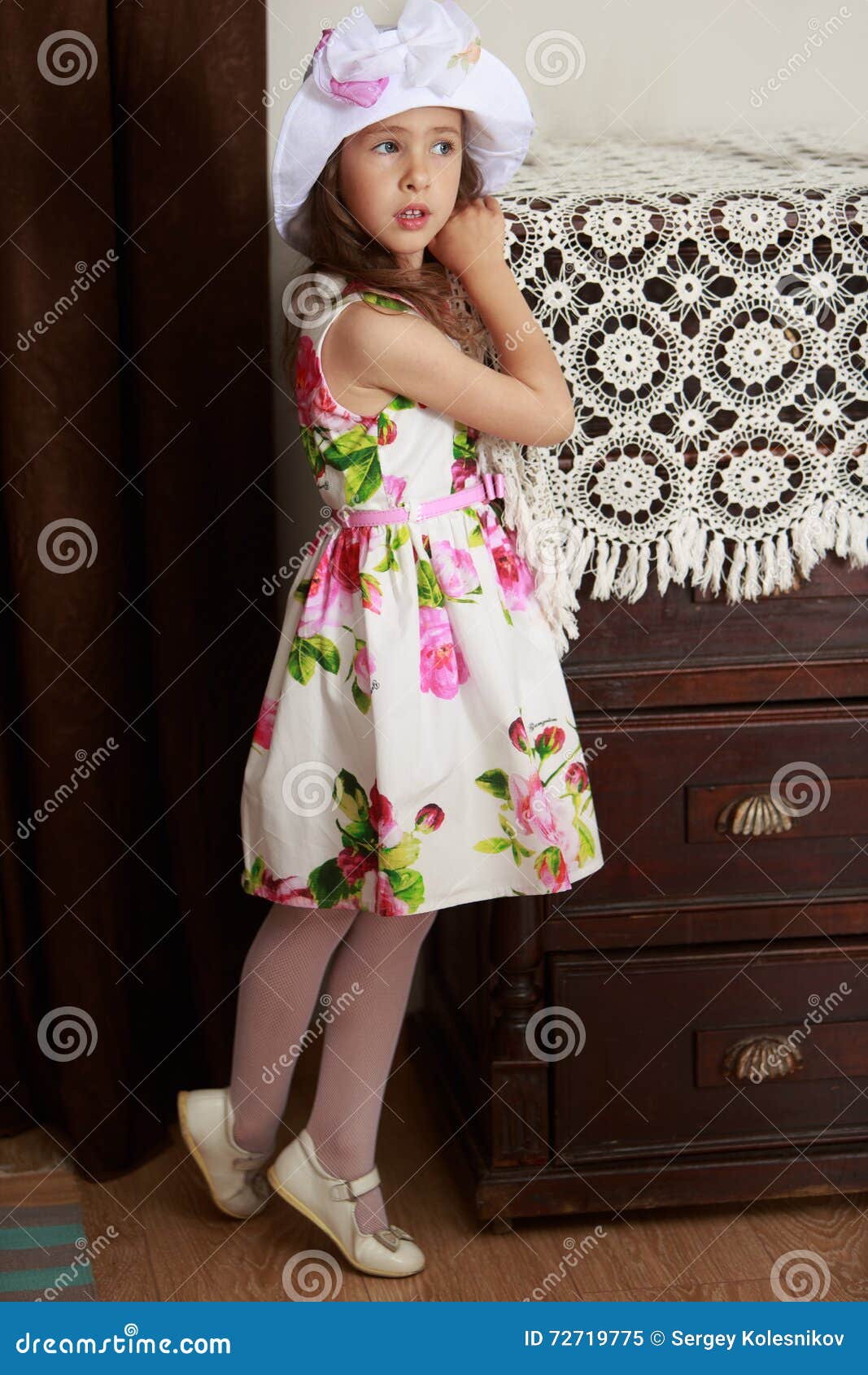 The Girl By The Chest Of Drawers Stock Image Image Of Portrait