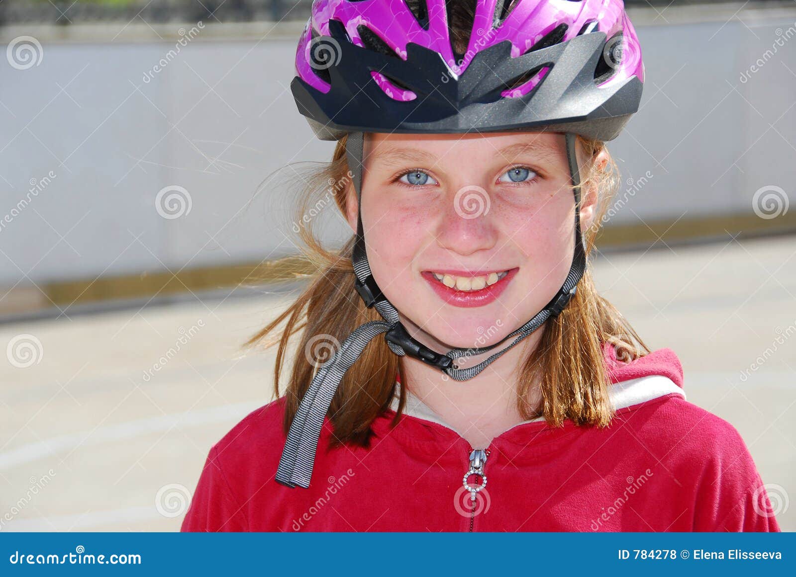 Girl child helmet stock photo. Image of portrait, girl 784278