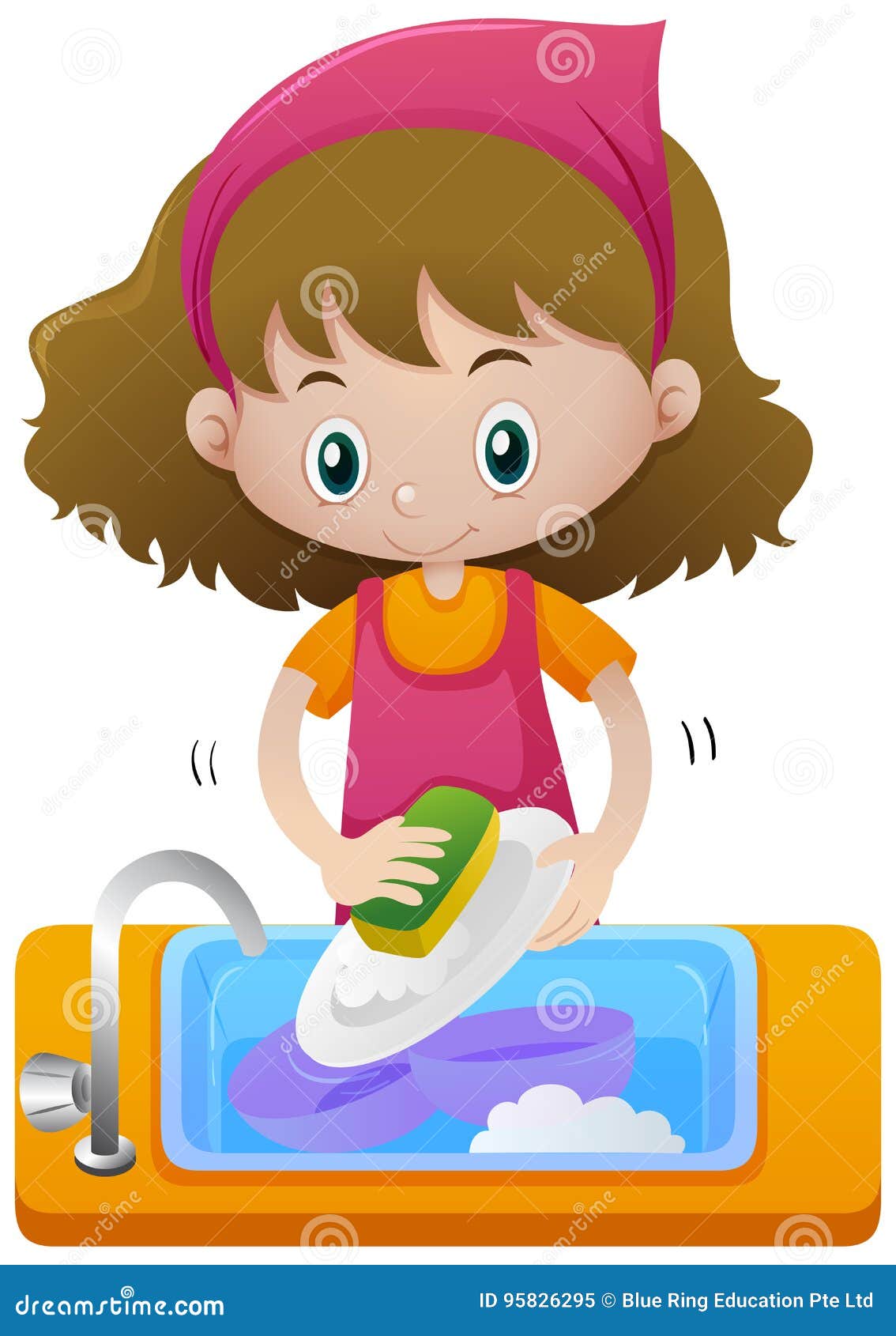 kids dusting clipart