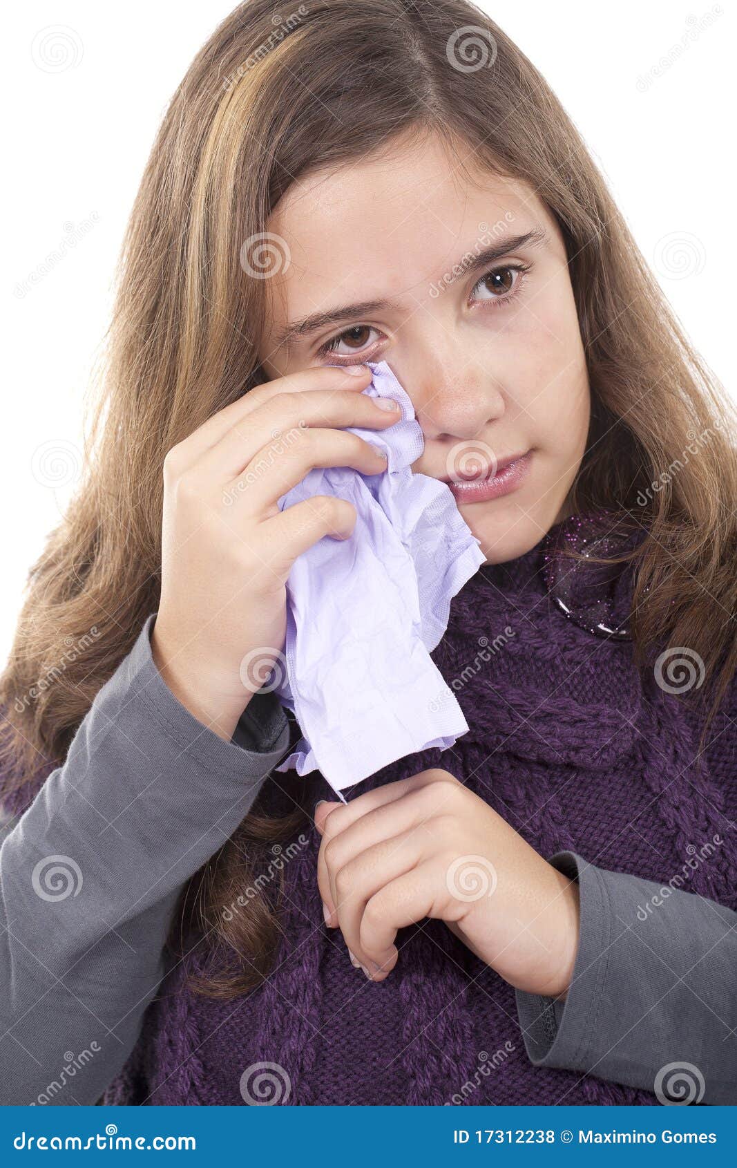 Girl cleaning tears stock photo. Image of crying, beautiful 17312238