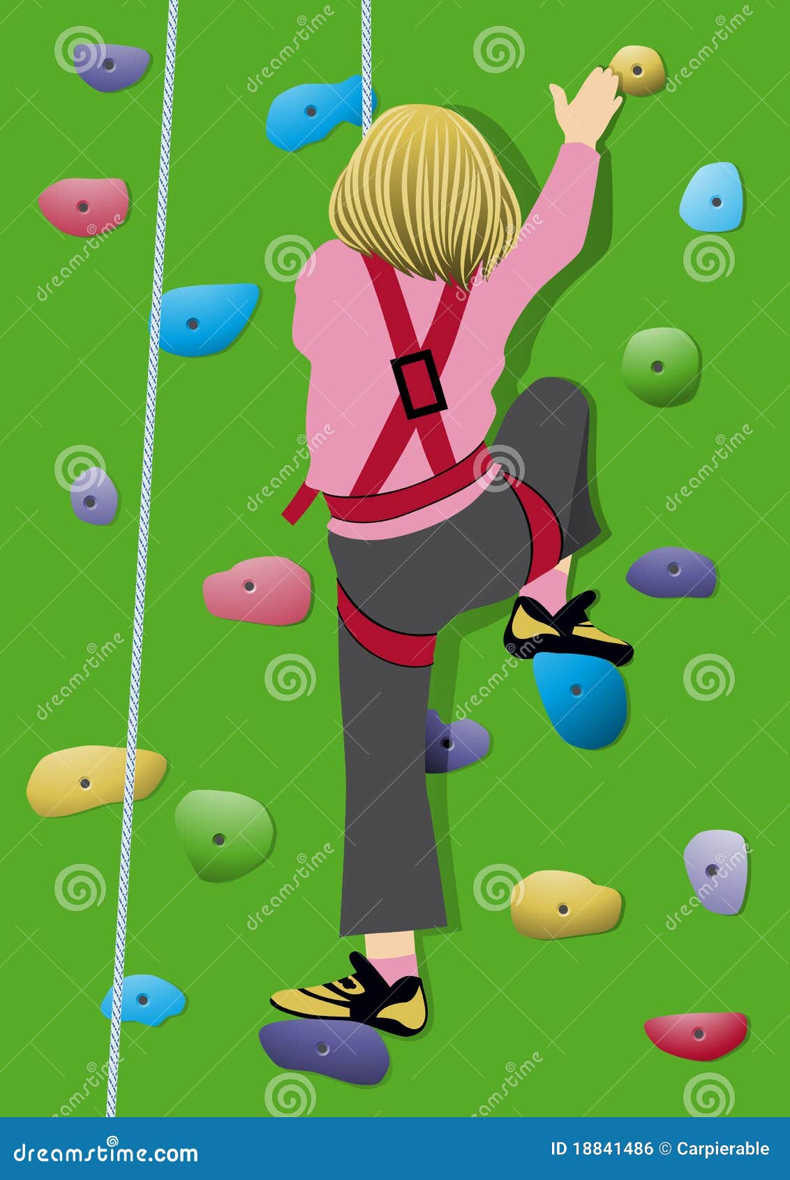 Girl climbing stock vector. Illustration of mountain 18841486