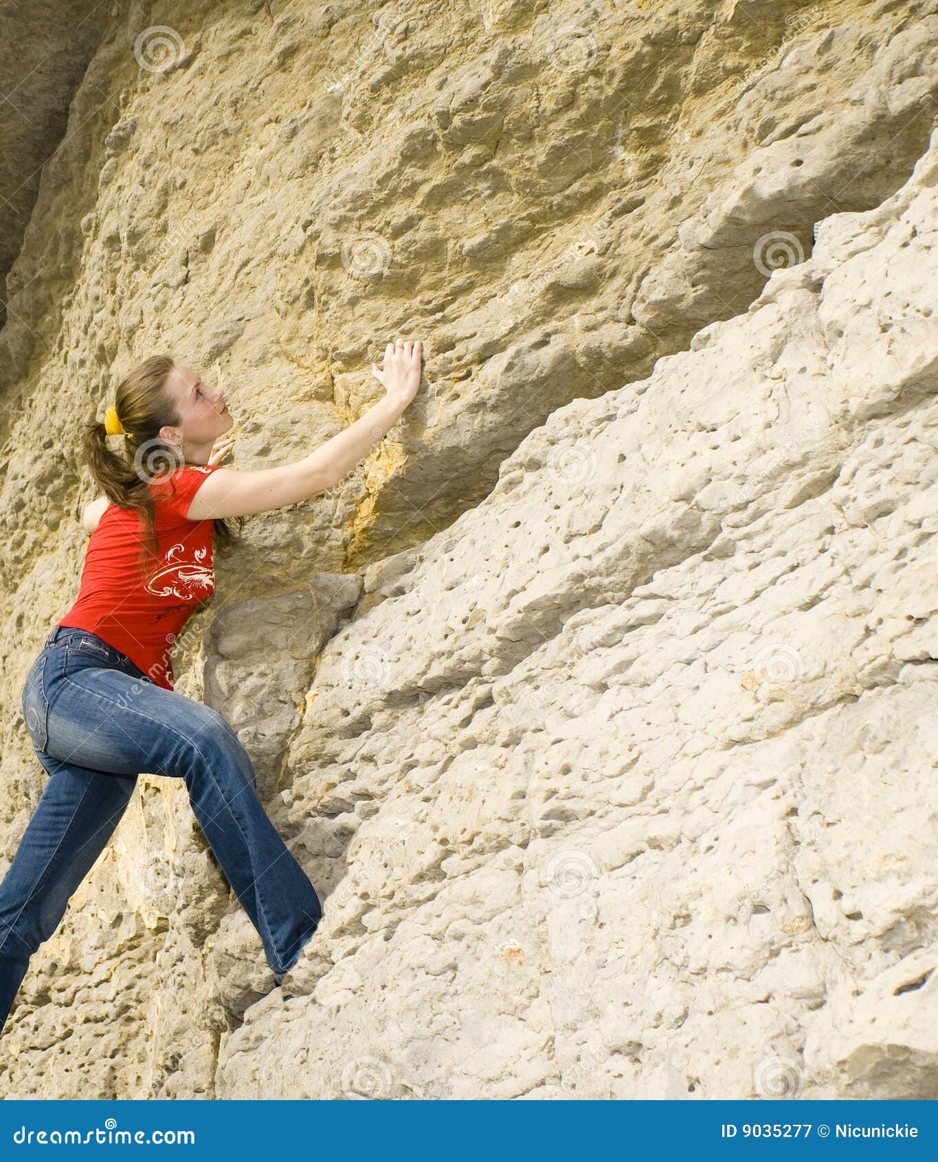 Girl climbing mountain stock image. Image of girl, cute 9035277