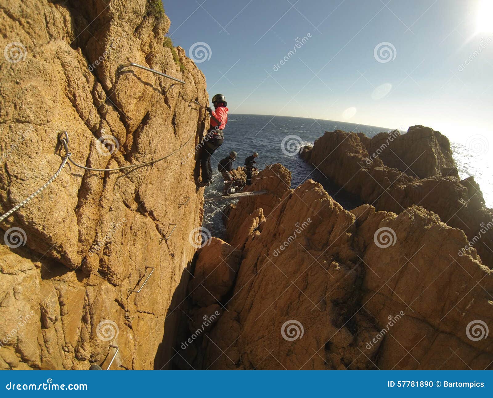 Girl Climbing a Mountain Wall Stock Photo Image of climbing