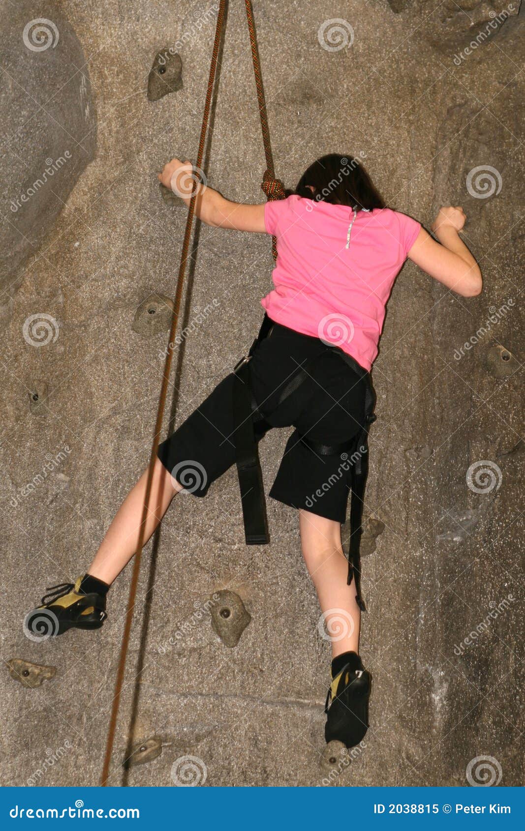 Girl climbing wall stock image. Image of competition, reach 2038815