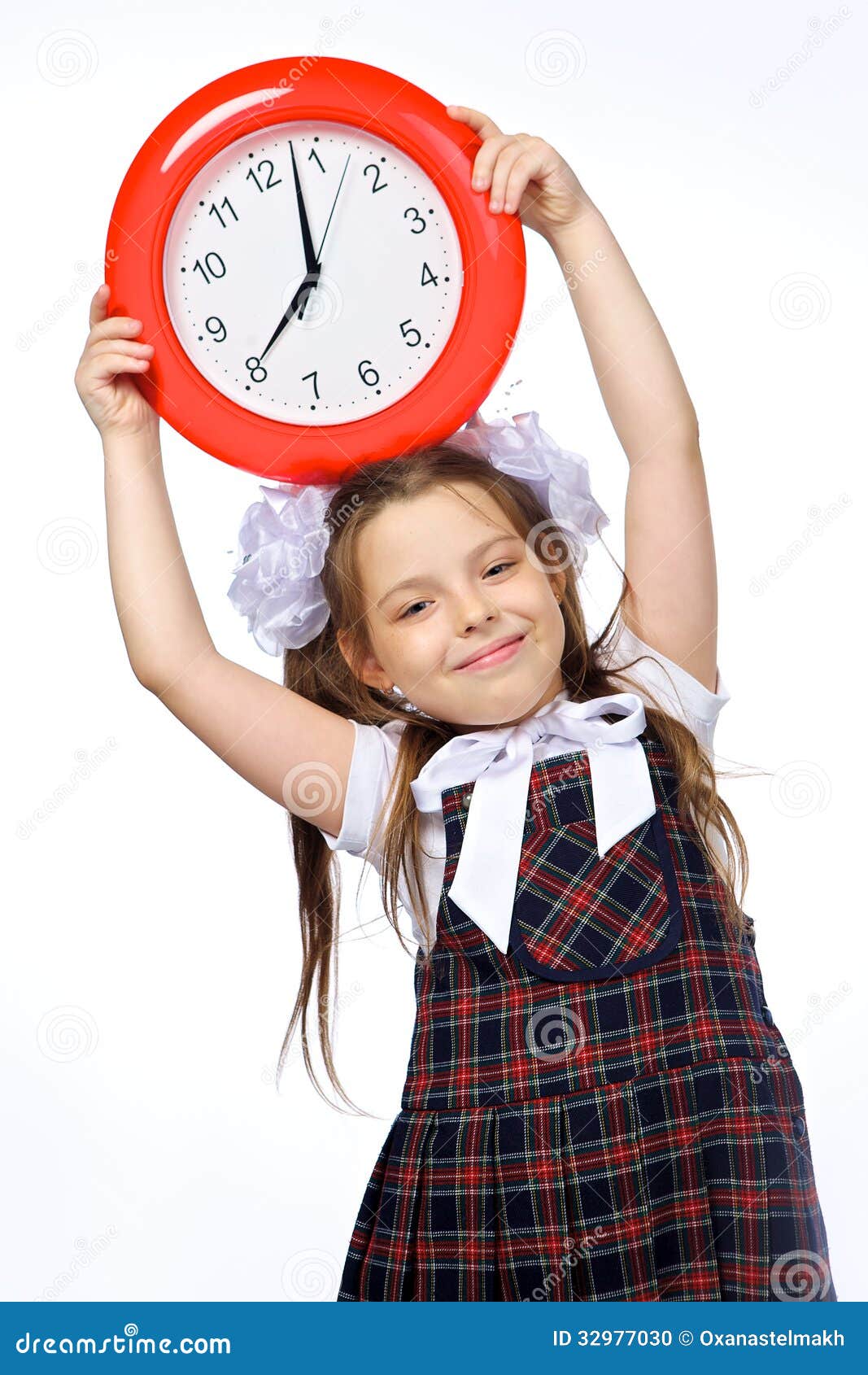 A girl and a clock stock photo. Image of fashion, ideas 32977030