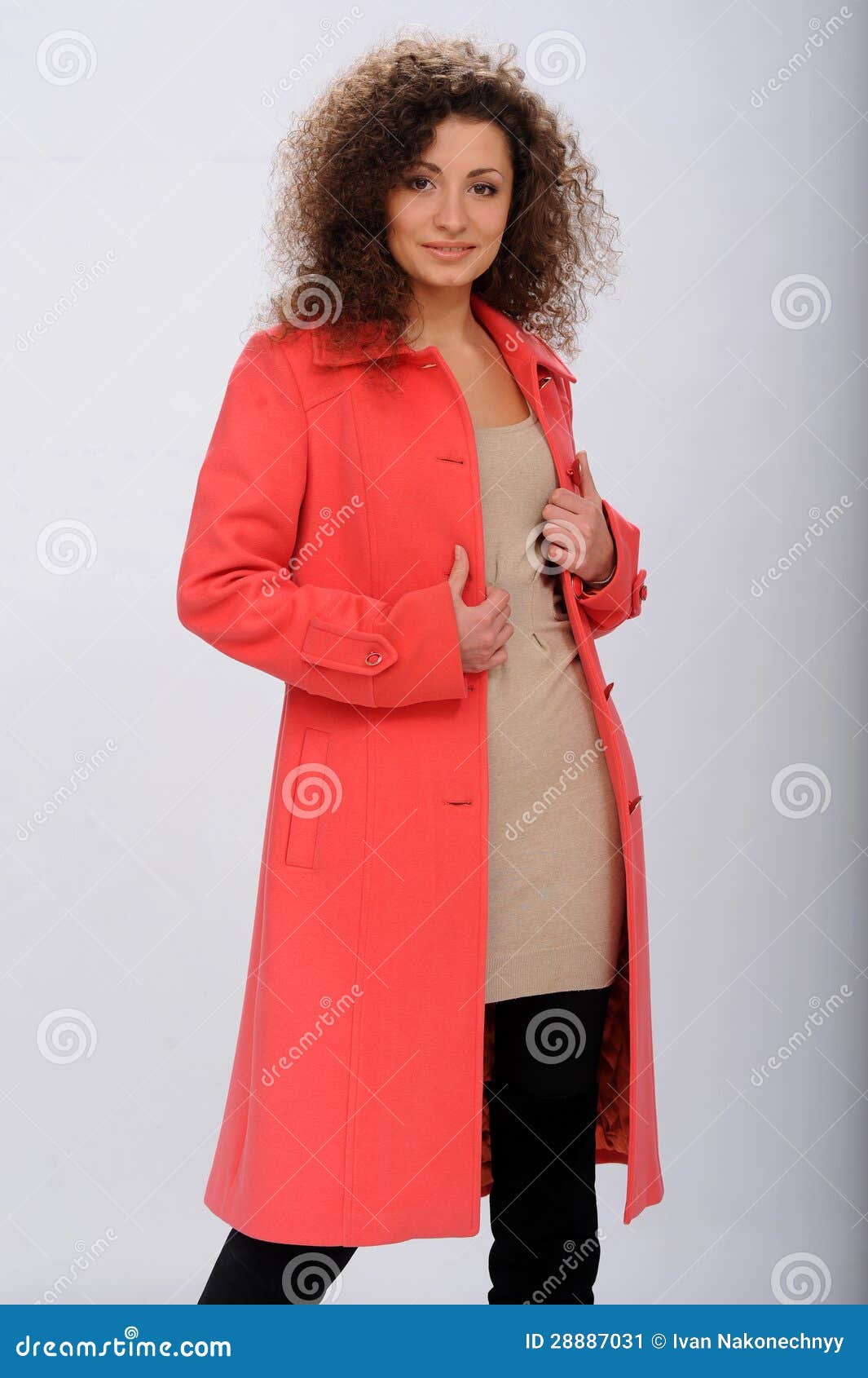 Girl in coat stock image. Image of cheerful, camera, cute 28887031