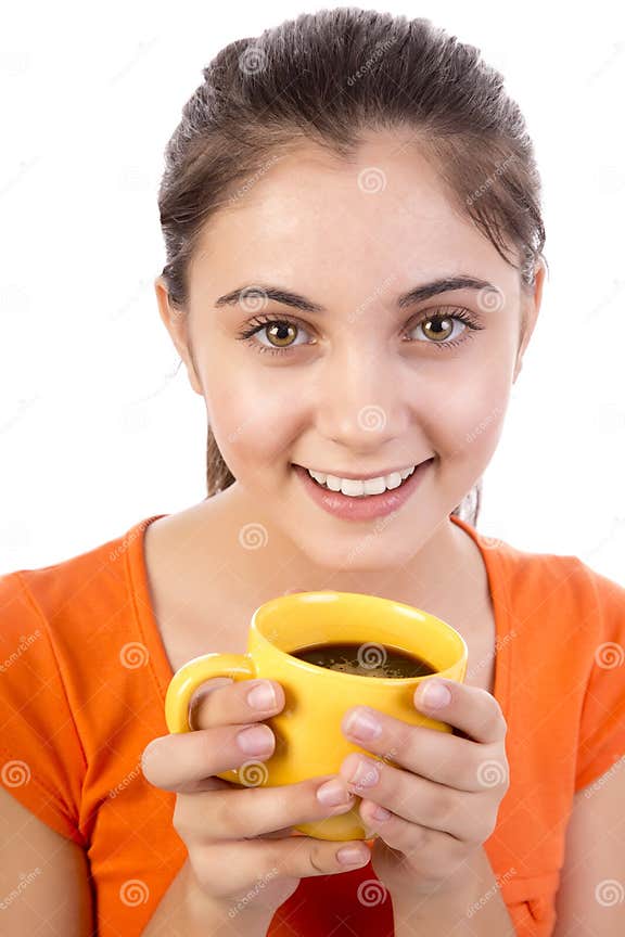 Girl with coffee stock image. Image of morning, coffee 27771625