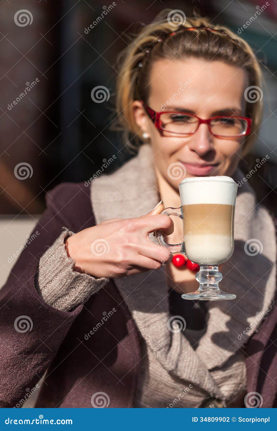 Girl with Coffee. Focus on the Cup Stock Photo Image of leisure, lady