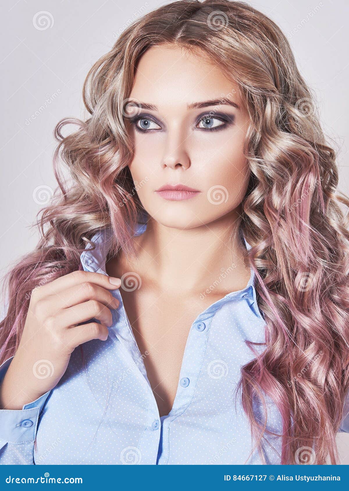 Girl with Colored Healthy Hair Stock Image - Image of care, adult: 84667127