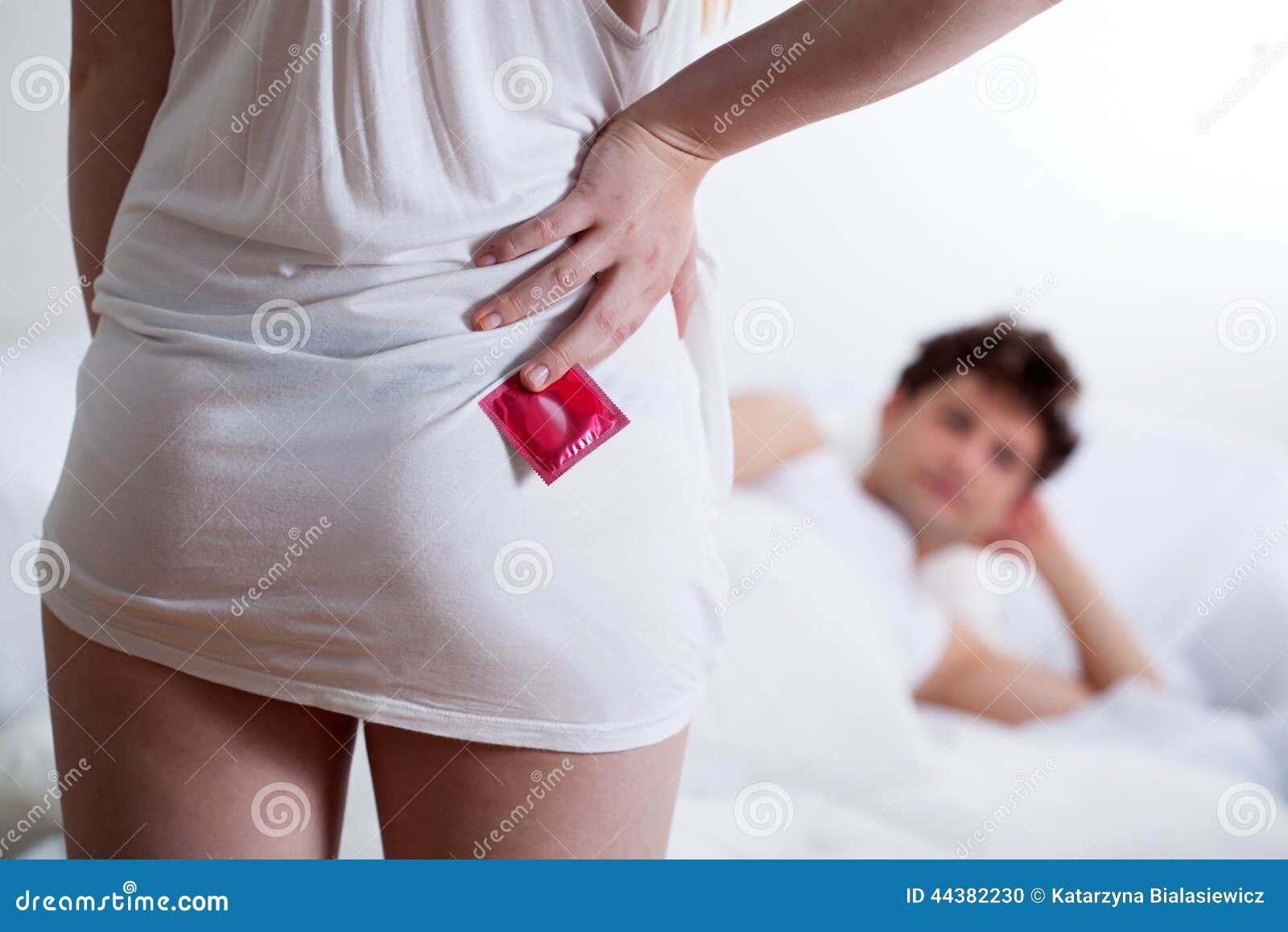 Girl with Condom before Sex Stock Photo - Image of eroticism, lovers:  44382230