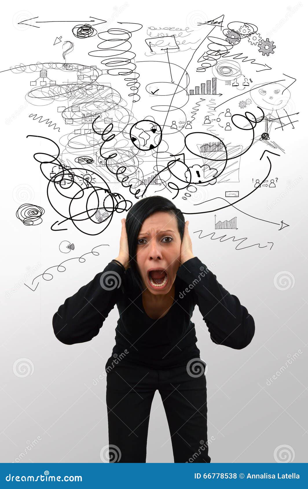 Girl with confused mind stock photo. Image of plan, concept 66778538
