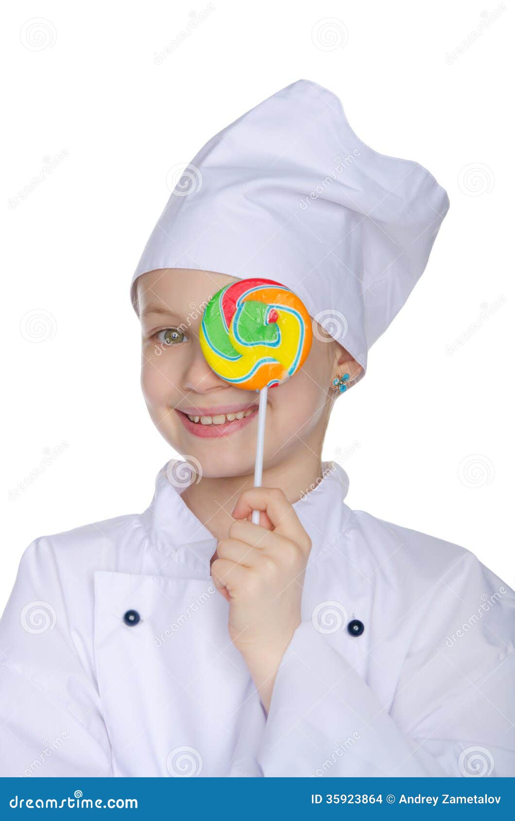 Girl Cook Covered Eye Candy Stock Photo - Image of cook, girl: 35923864