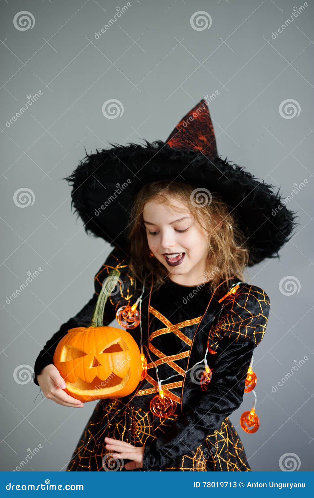 The Girl in a Costume for Halloween. Stock Image - Image of girlie ...