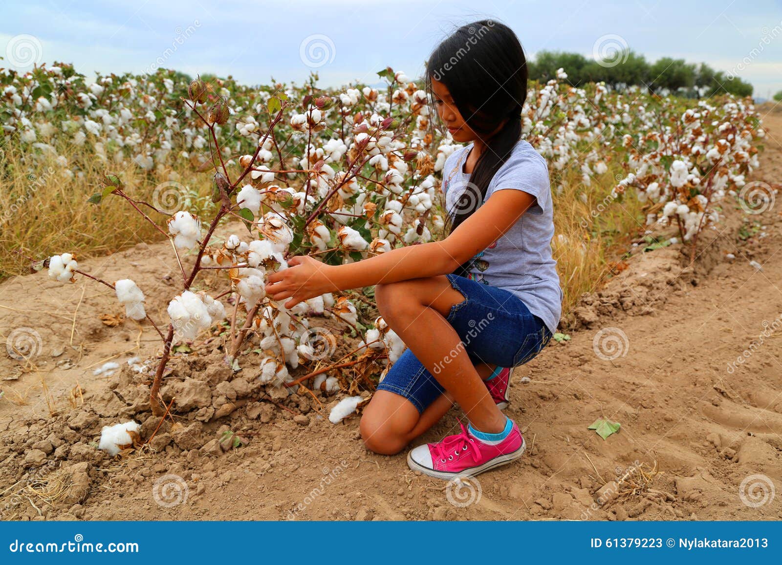 Girl cotton stock image. Image of cloth, manufacture 61379223