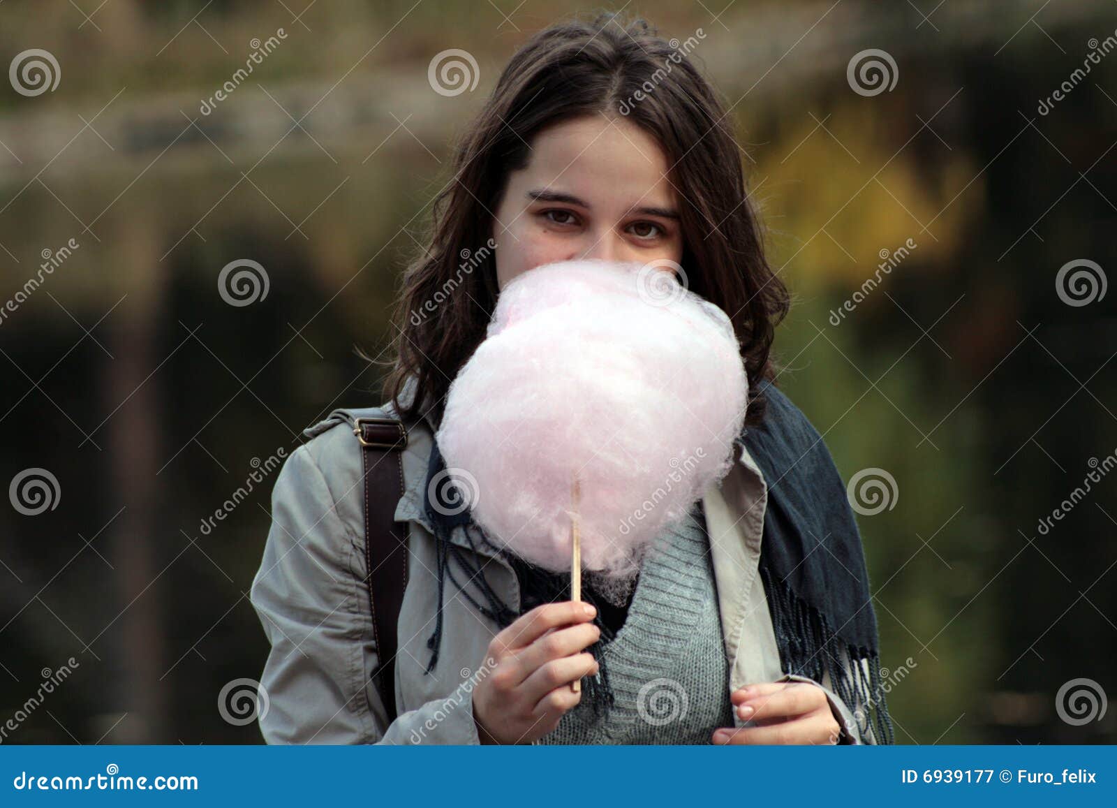 Girl with cotton candy stock image. Image of smile, sweetened 6939177
