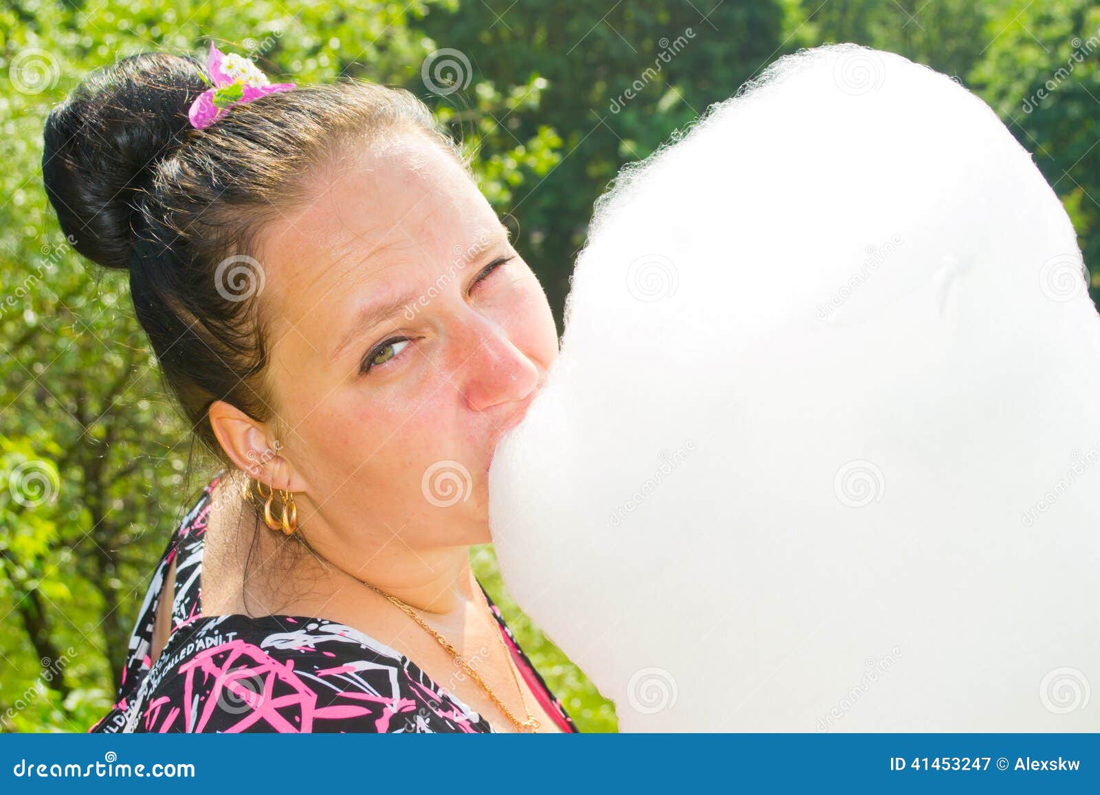 Girl with cotton candy stock image. Image of beautiful 41453247