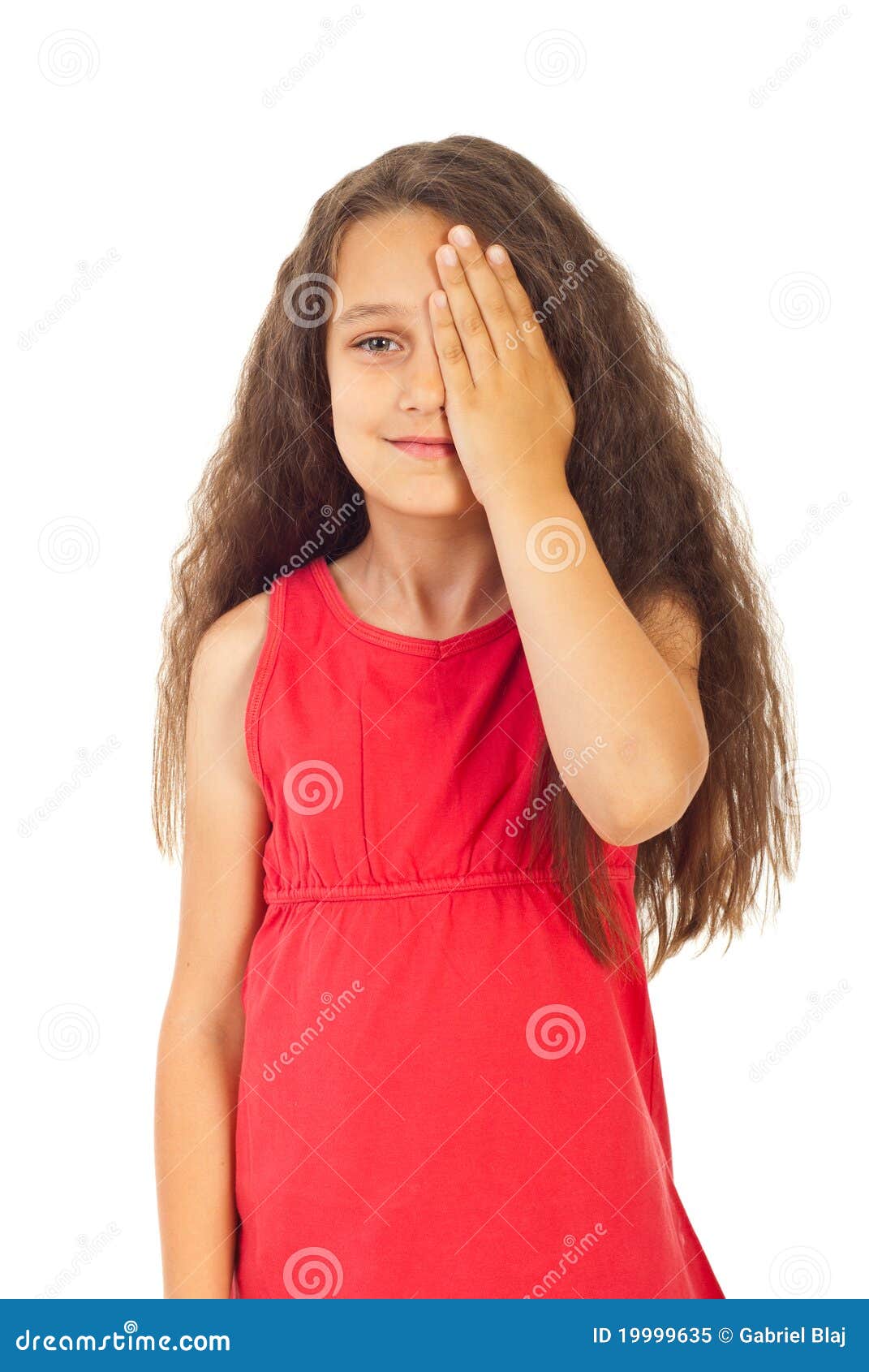 Girl Covering One Eye Royalty Free Stock Photo Image 19999635