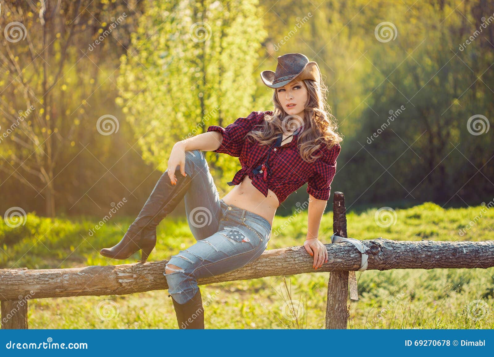 Girl with cowboy hat stock photo. Image of glamour, casual - 69270678