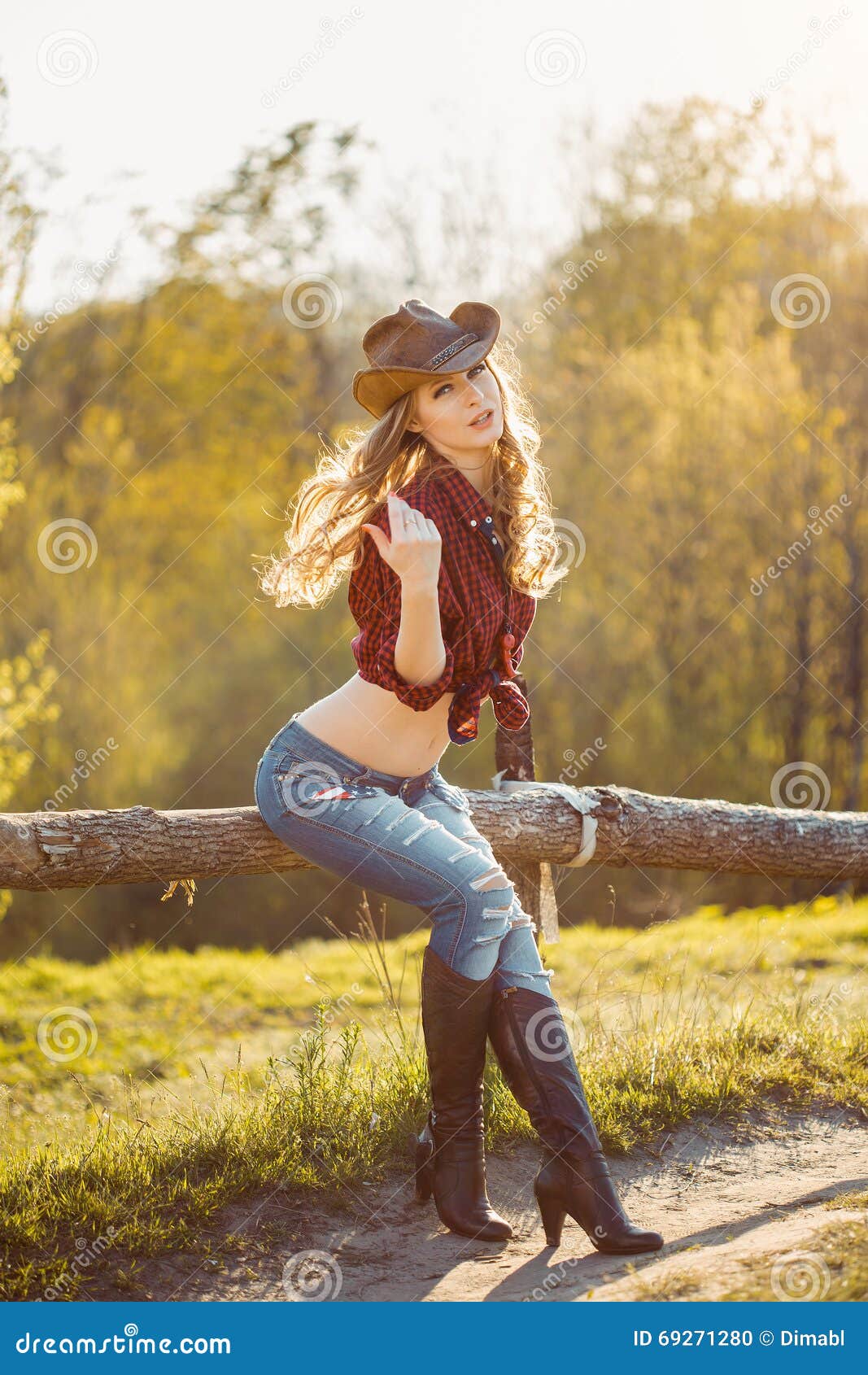 Girl with cowboy hat stock photo. Image of excitement - 69271280