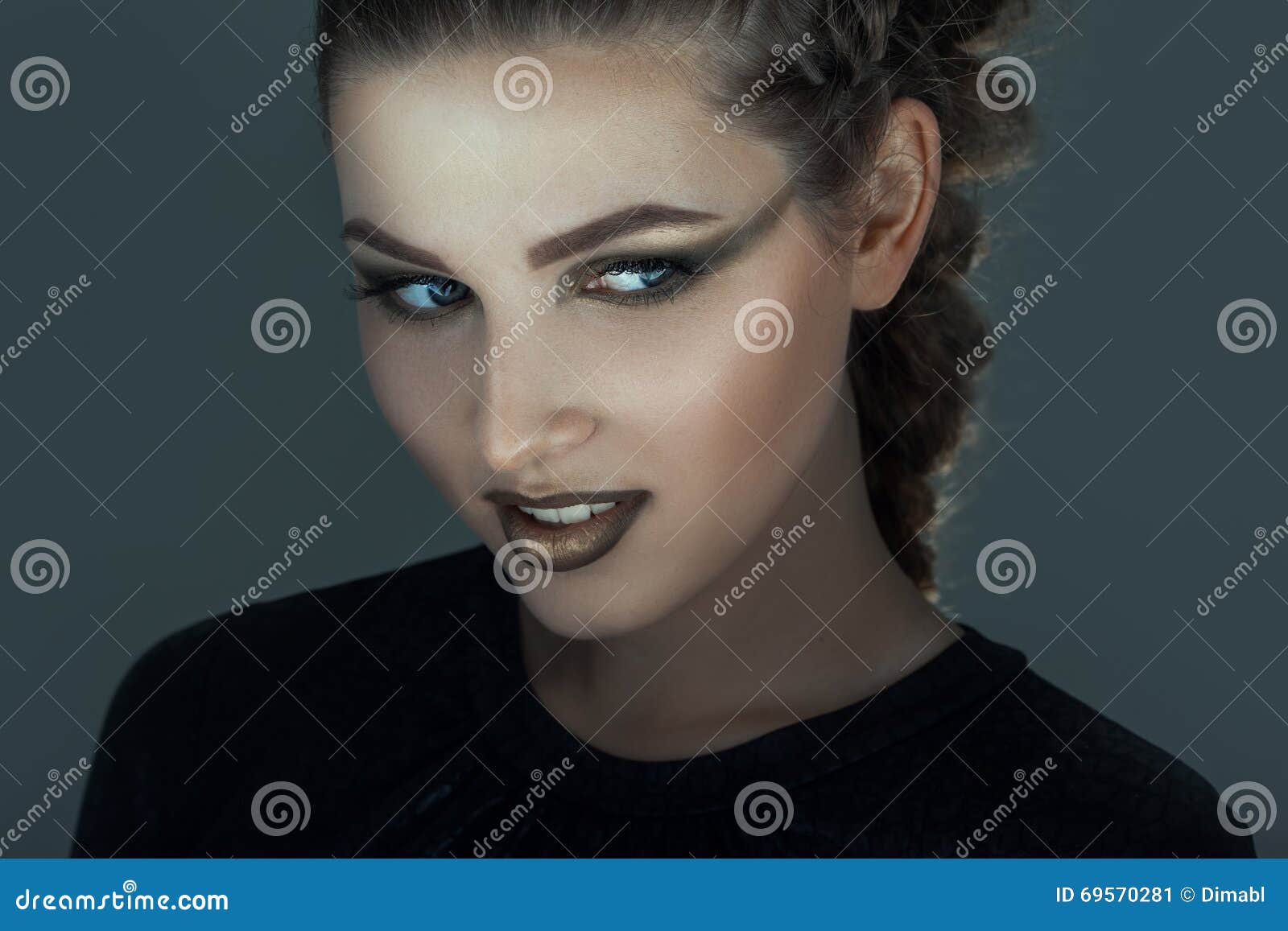 Girl with Creative Make-up for Halloween Stock Image - Image of face ...