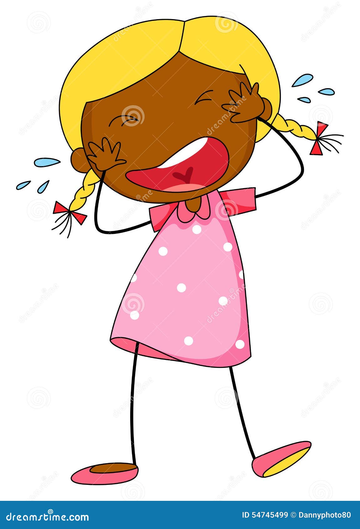 Download Girl crying stock vector. Illustration of stand, gesture - 54745499