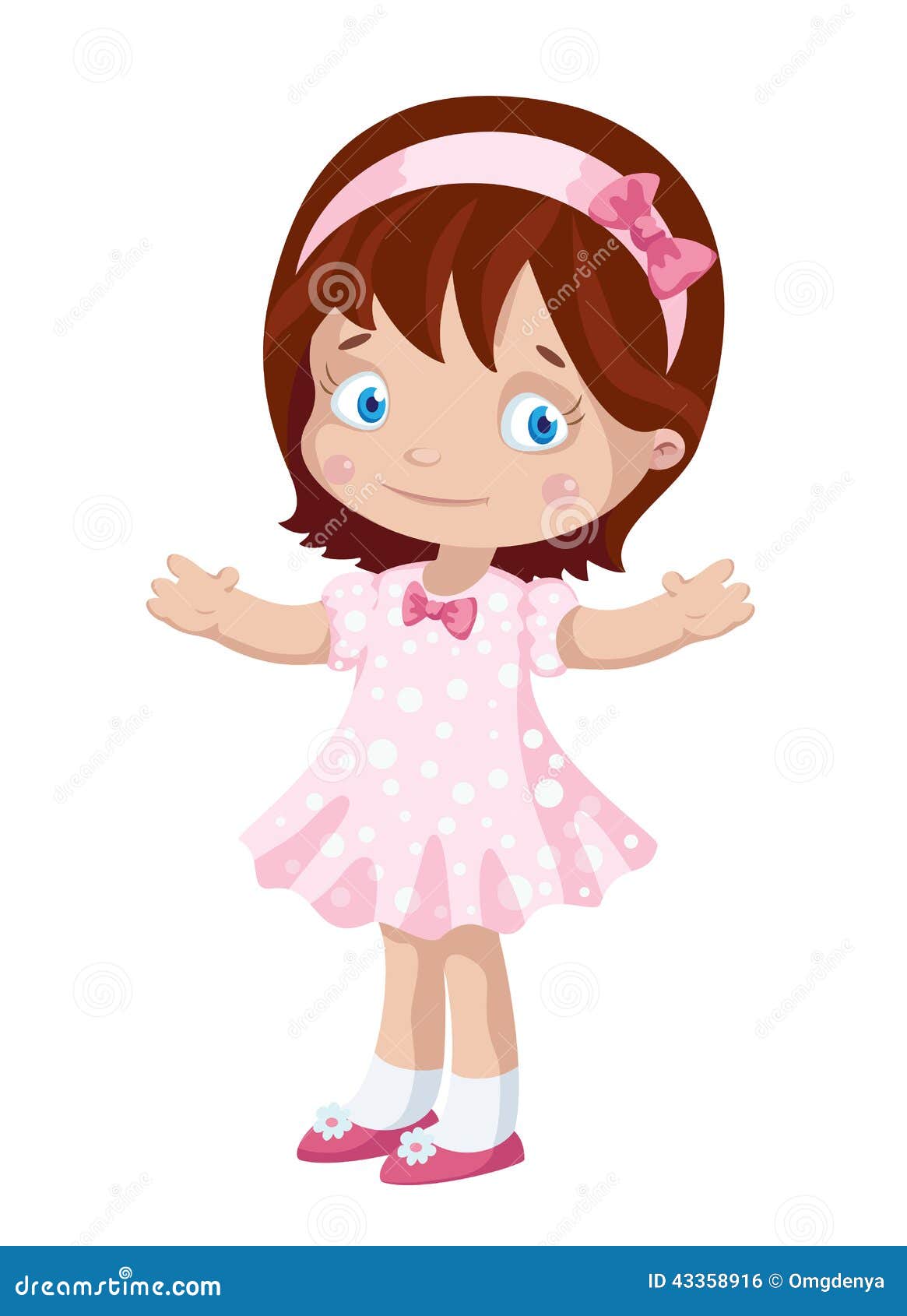Girl cute stock vector. Illustration of children, dress - 43358916