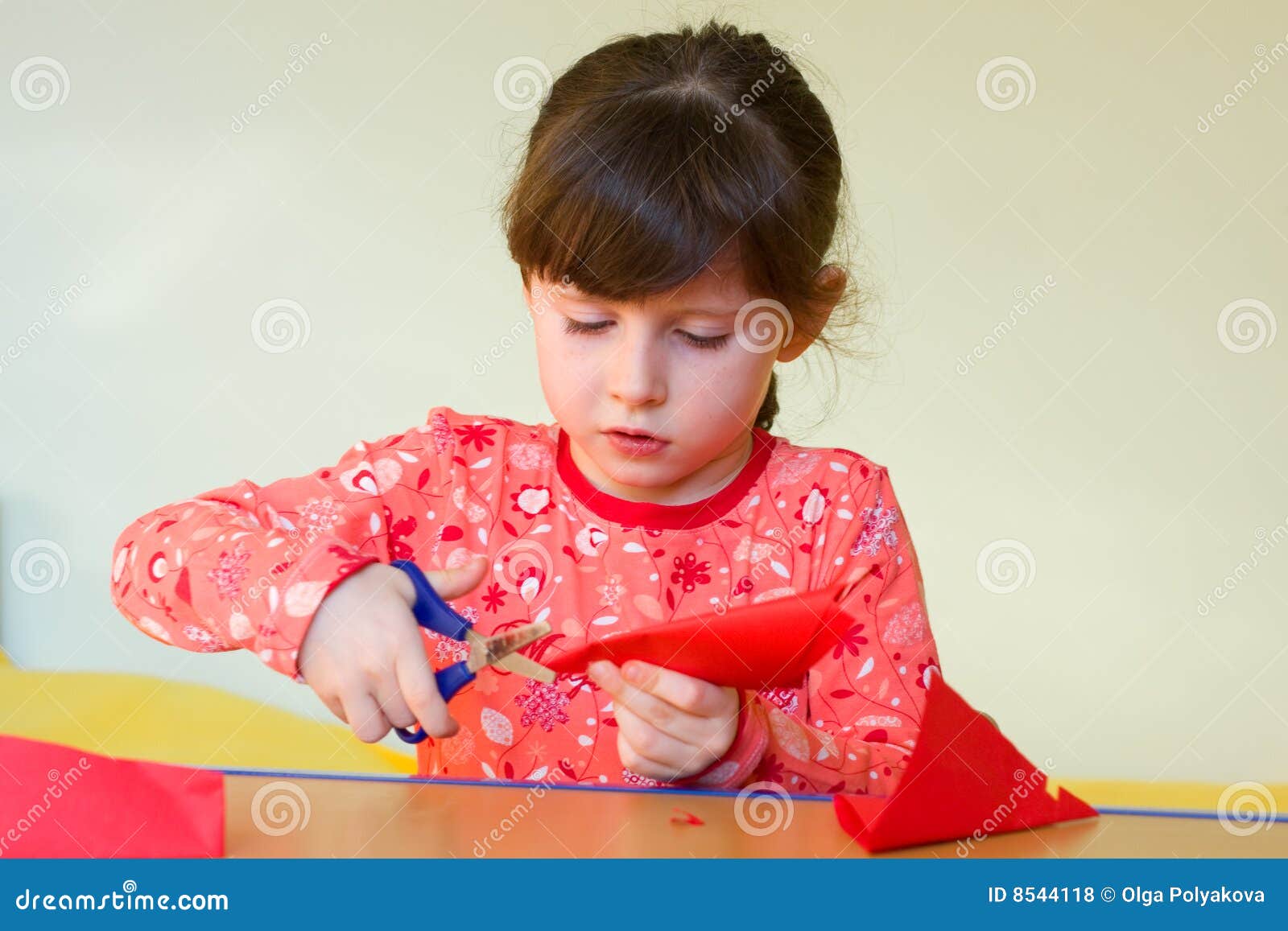 Girl Cutting  Paper  Royalty Free Stock Photos Image 8544118