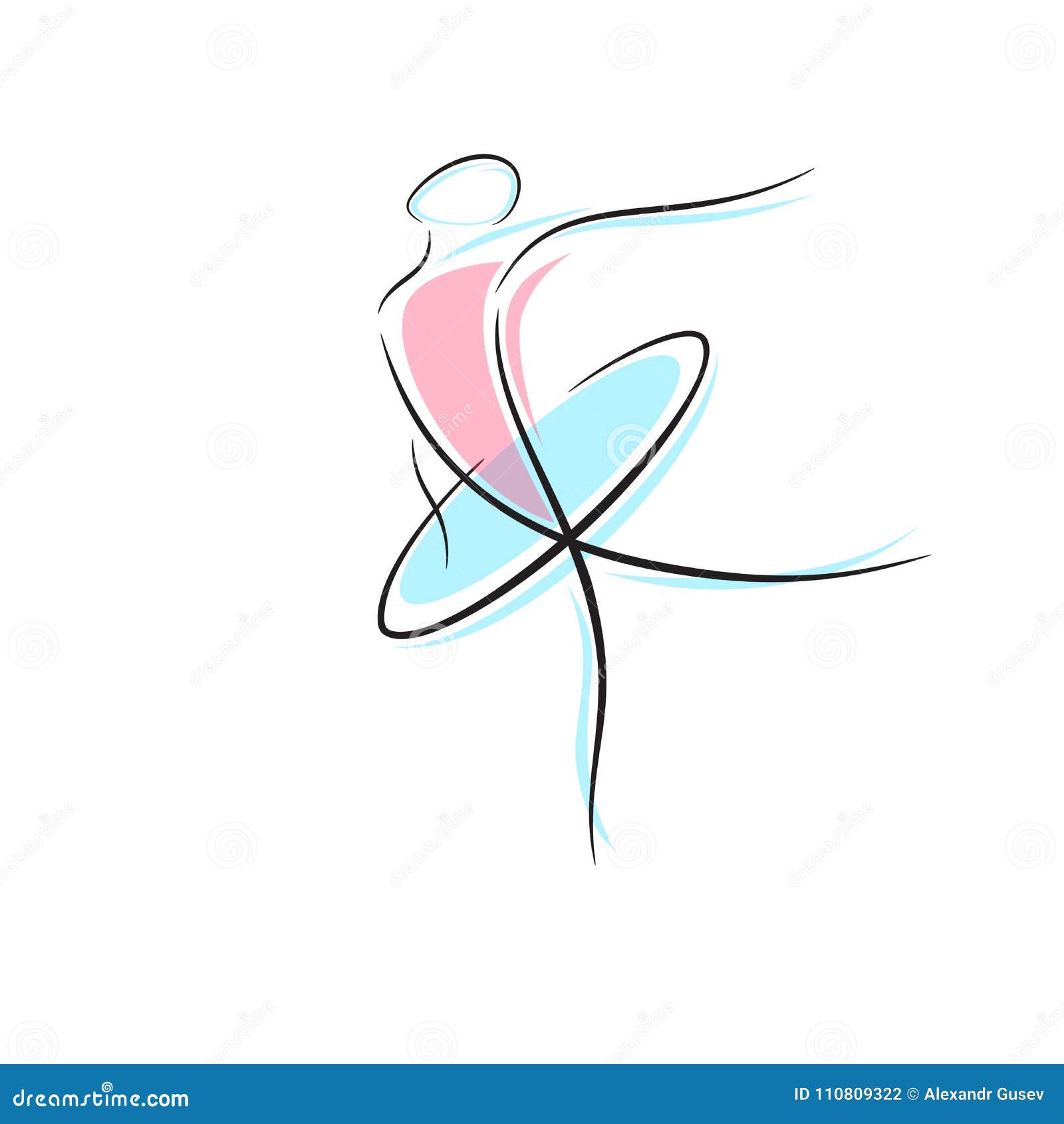 Girl Dances in the Ballet - Line Illustration. Stock Vector ...