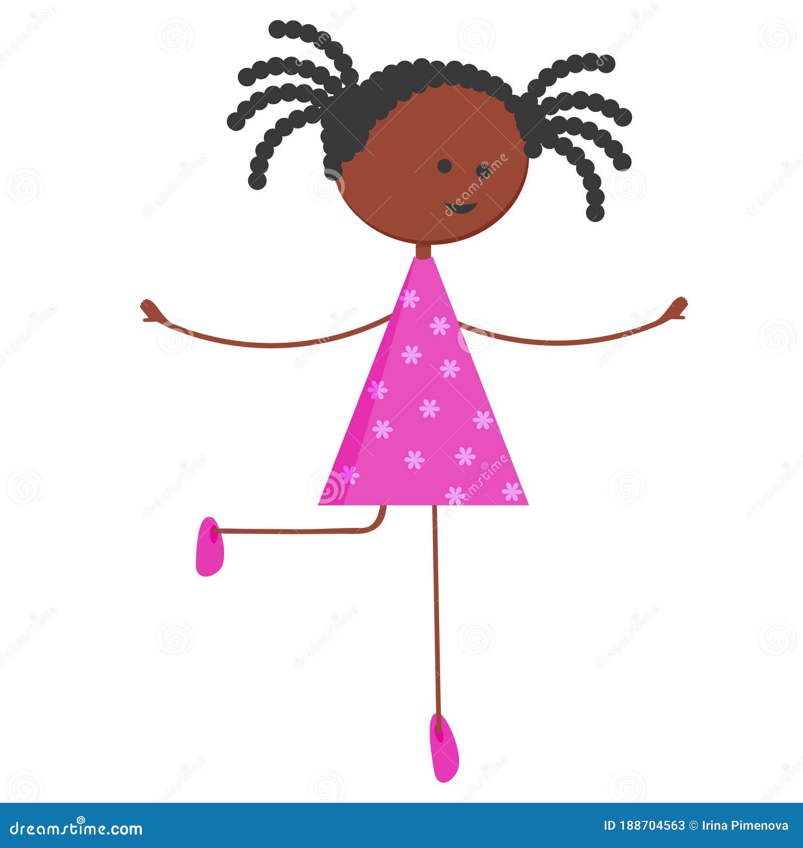 Girl dancing. African girl stock vector. Illustration of cute - 188704563