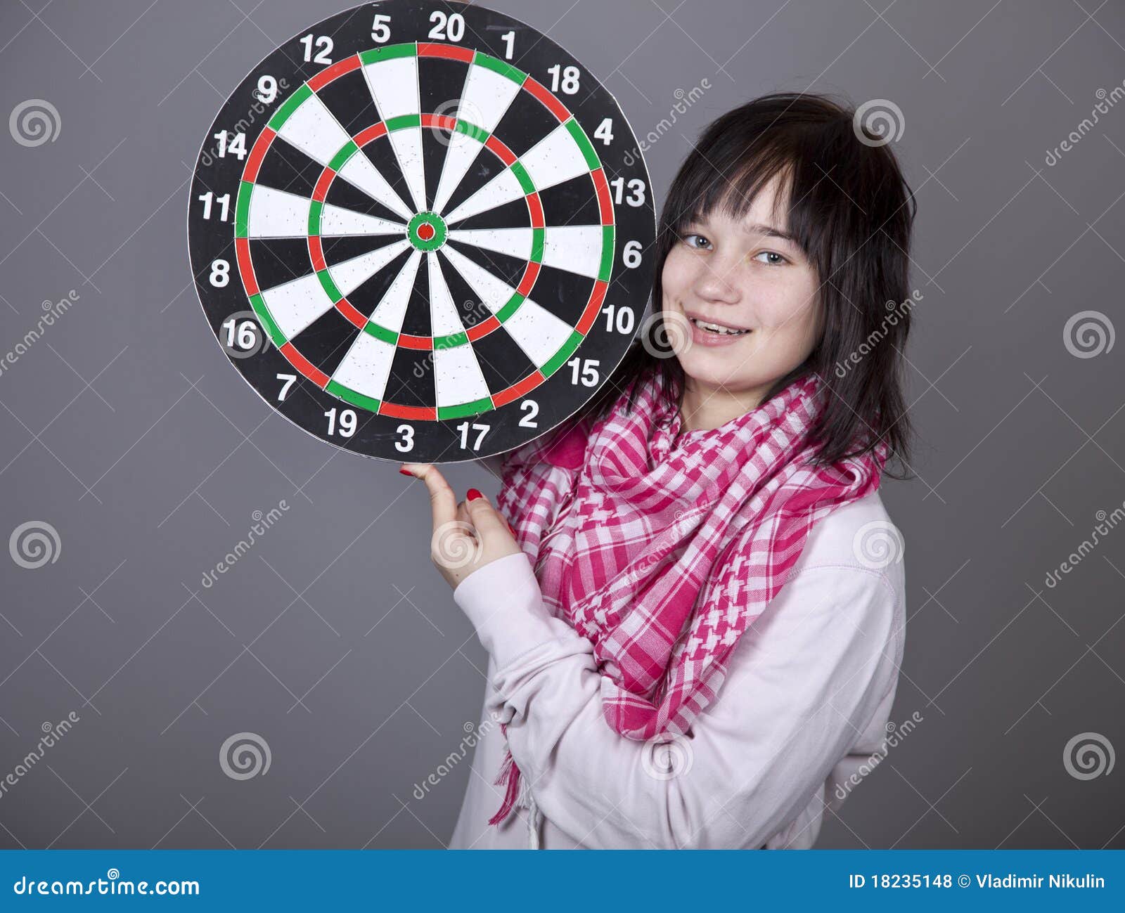 Girl with darts. stock photo. Image of beauty, white 18235148