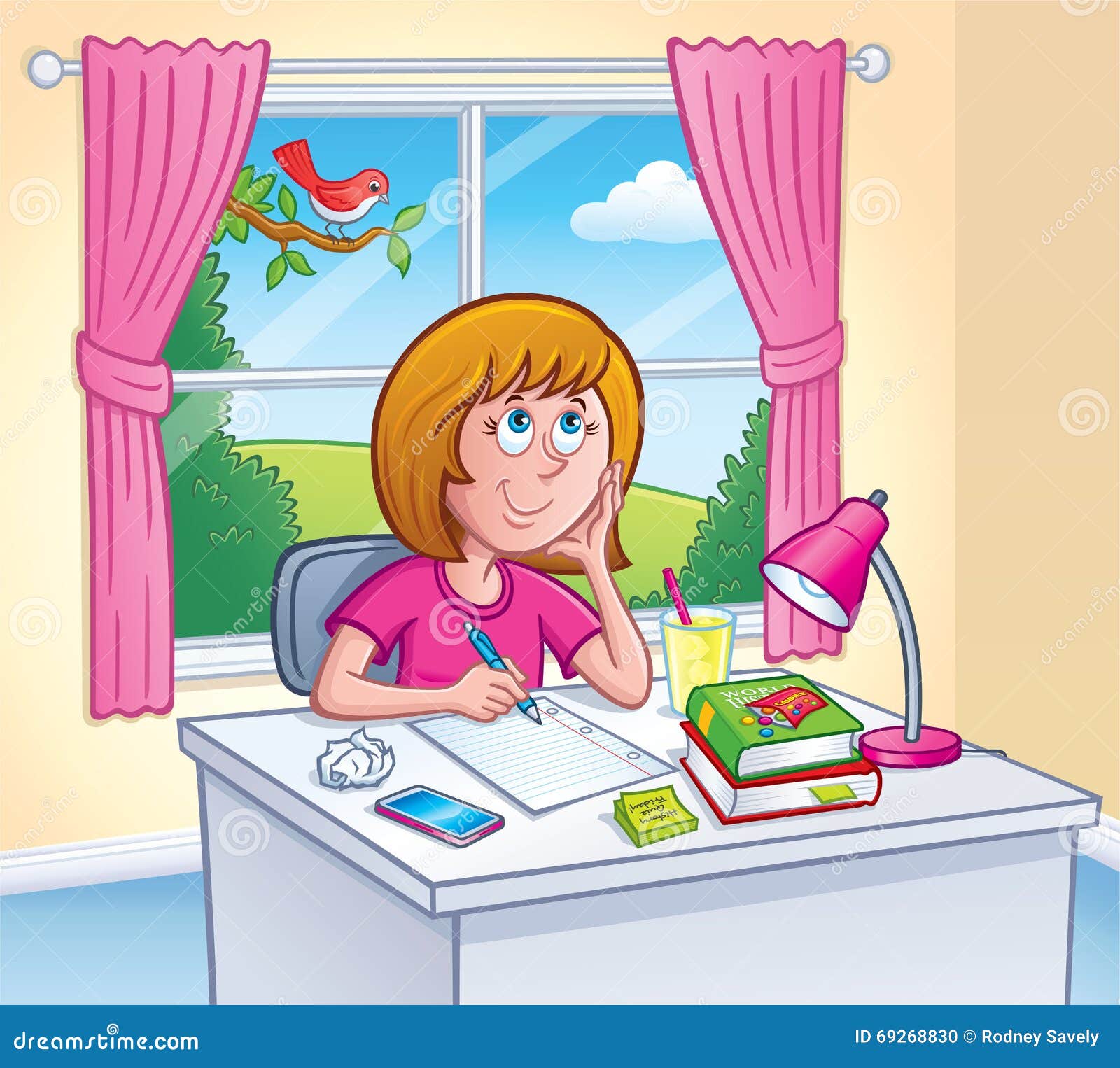 clipart girl doing homework - photo #33