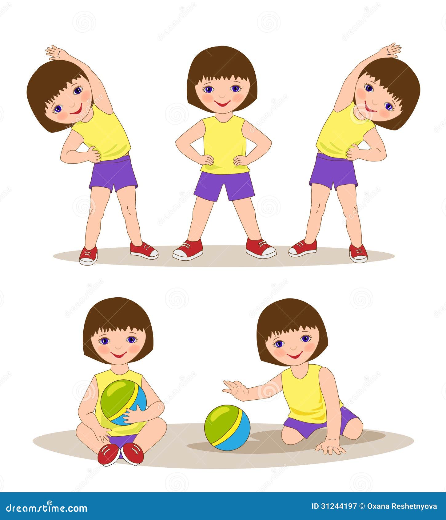 Girl Doing Morning Exercises Stock Vector Illustration Of, 60% OFF