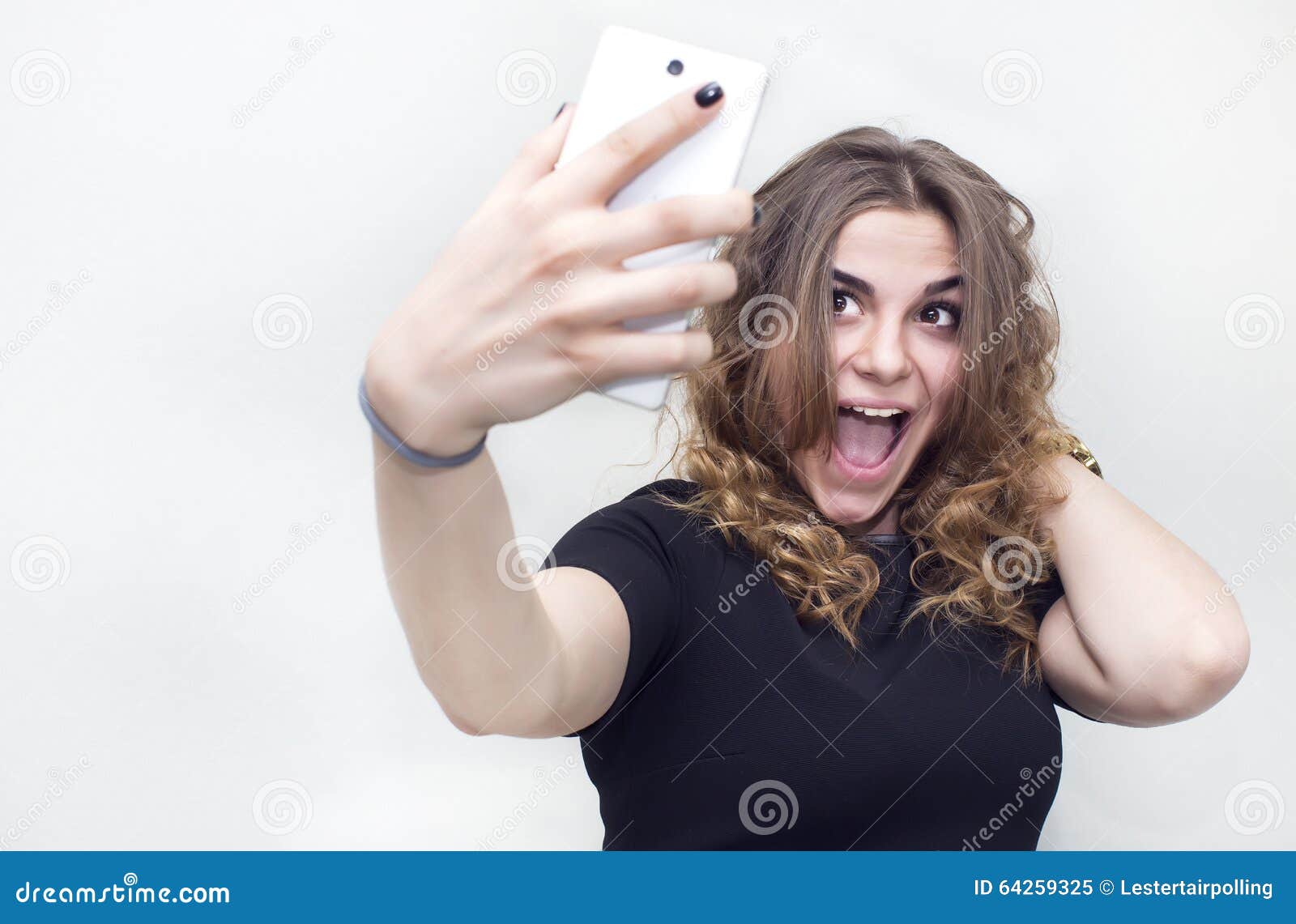 Girl Doing Self Phone Stock Image Image Of Lovely Attractive 64259325