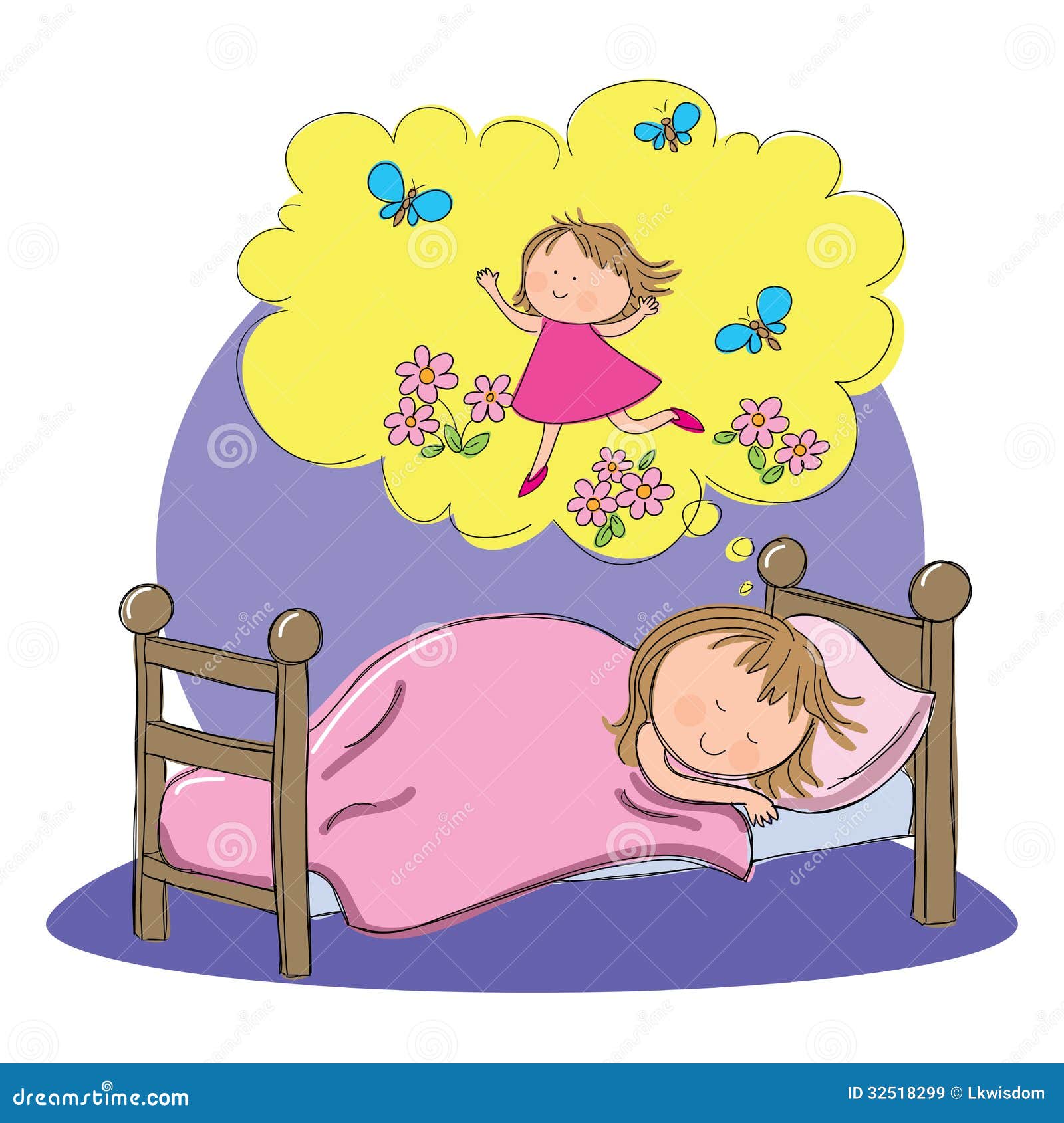 Girl Dreaming Whilst Sleeping Stock Vector - Illustration of design ...