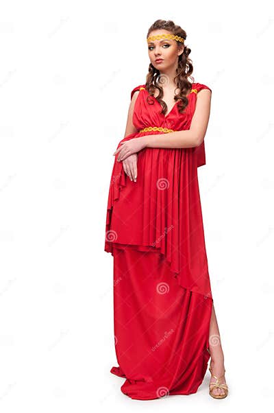 Girl in the Dress of the Greek Goddess Stock Photo - Image of ...