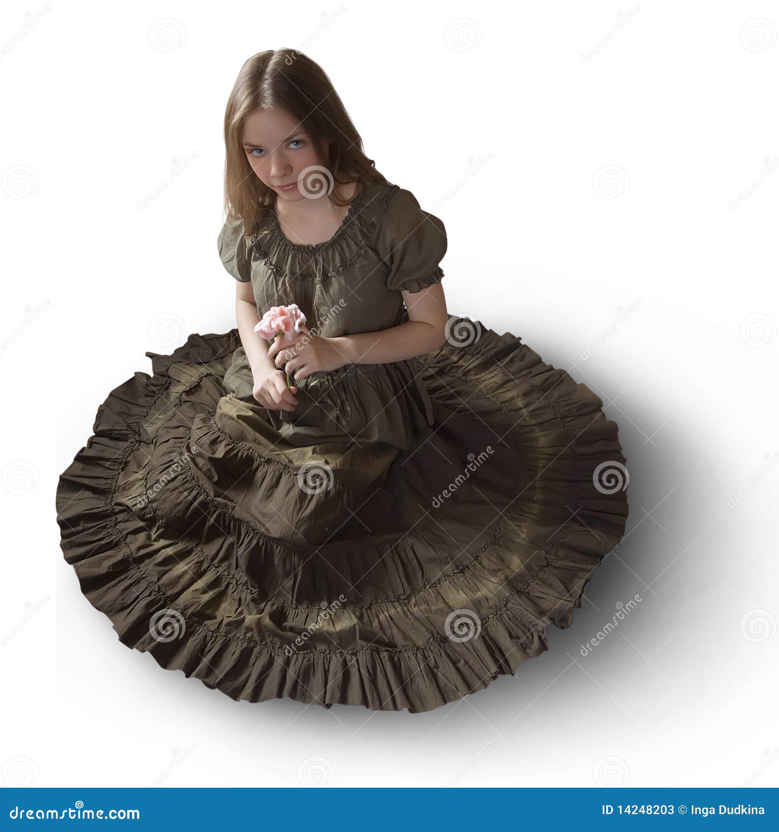 Girl In Dress Sitting On Floor Stock Photos Image 14248203