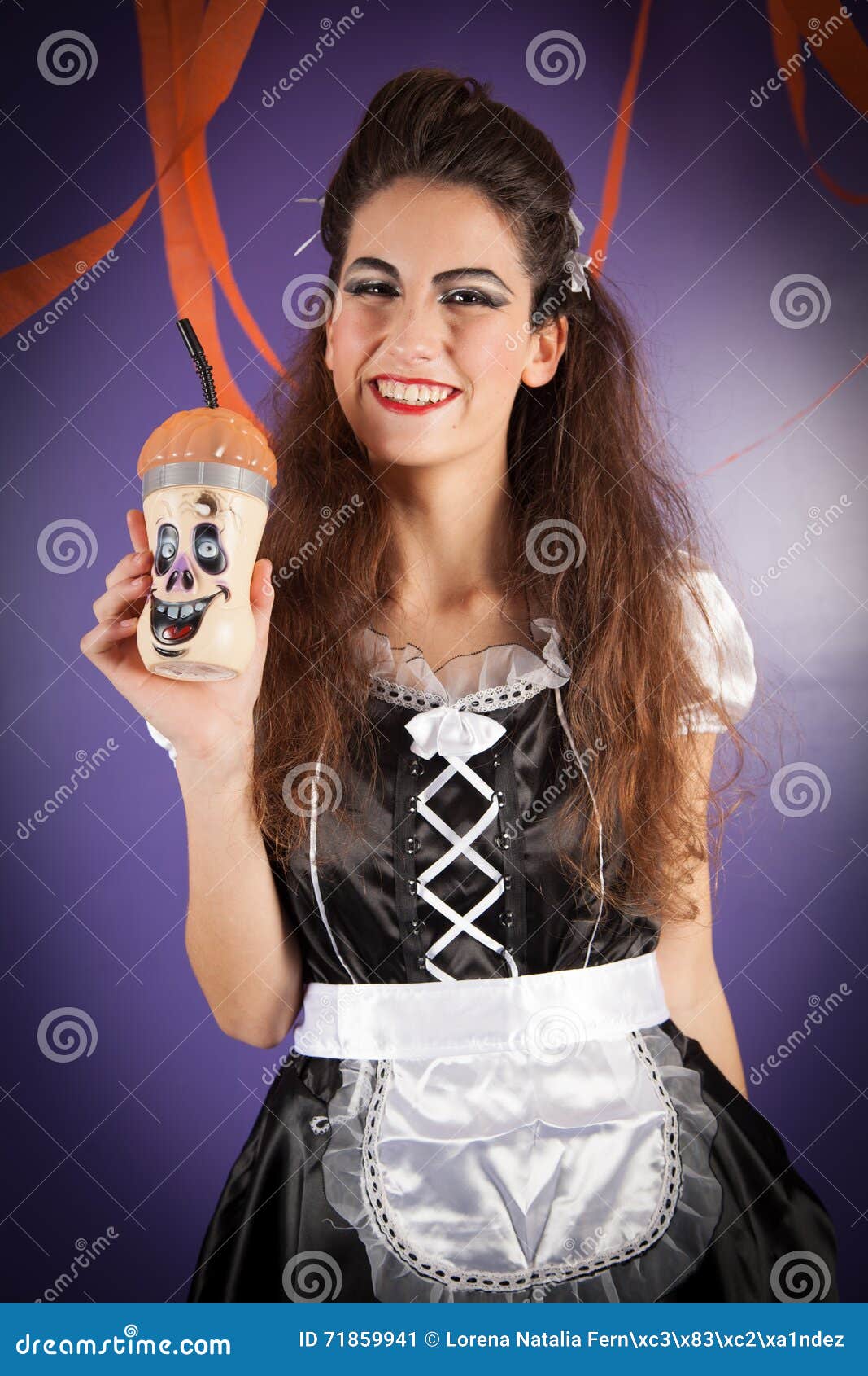 Girl dressed for halloween stock image. Image of beauty 71859941