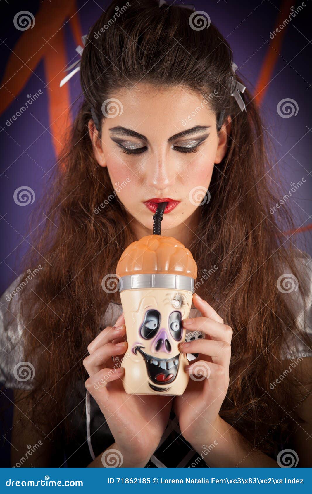 Girl dressed for halloween stock image. Image of adult 71862185