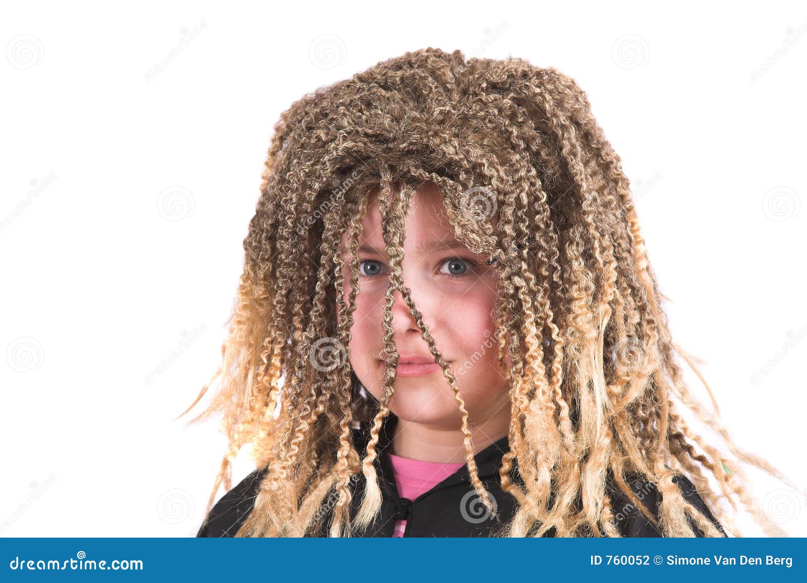 Girl Dressed Up With A Funny Rasta Wig Stock Photo Image Girl Dressed Up With A Funny Rasta Wig Stock Photo Image