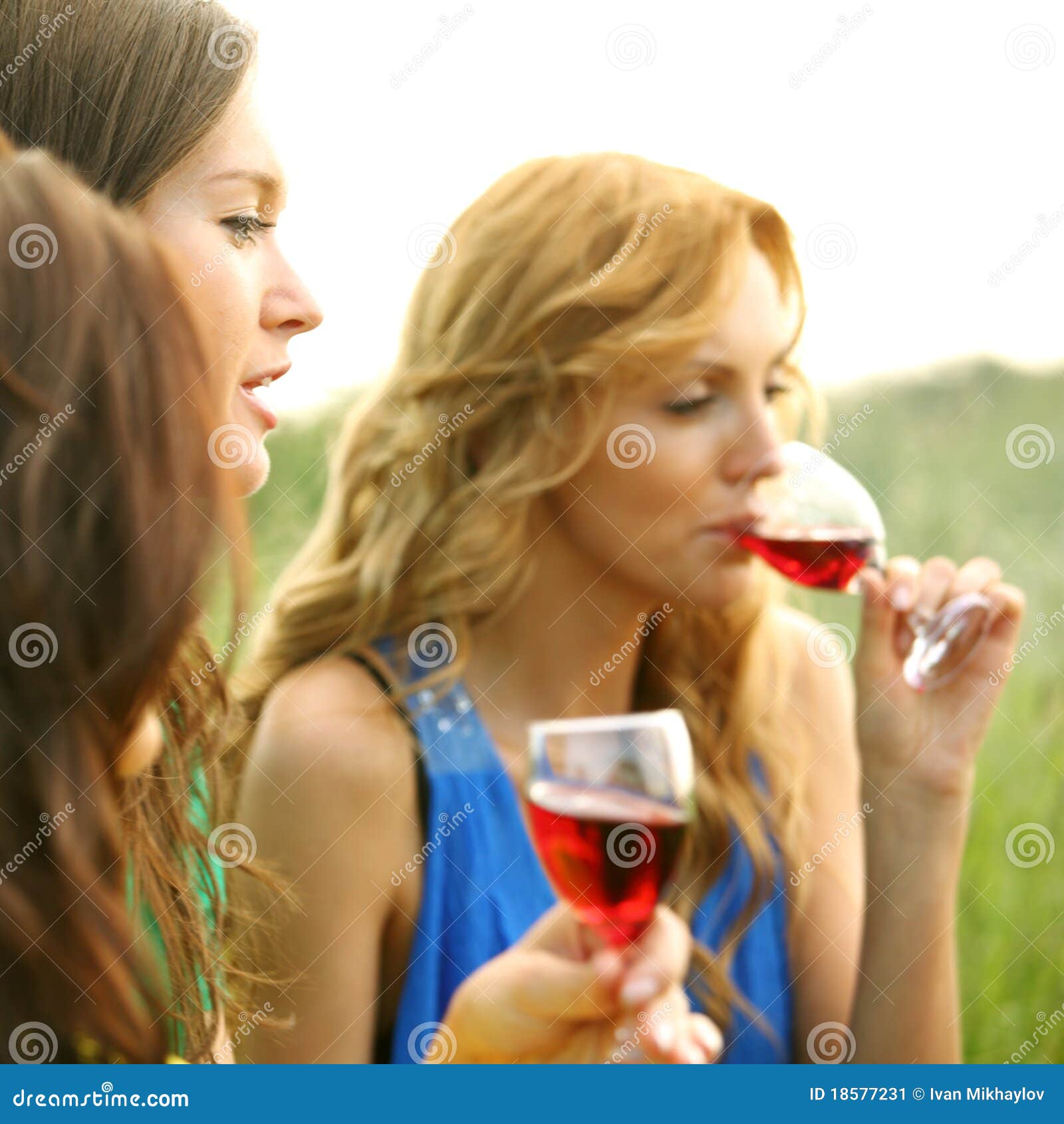 Girl Drink Wine Stock Image Image 18577231