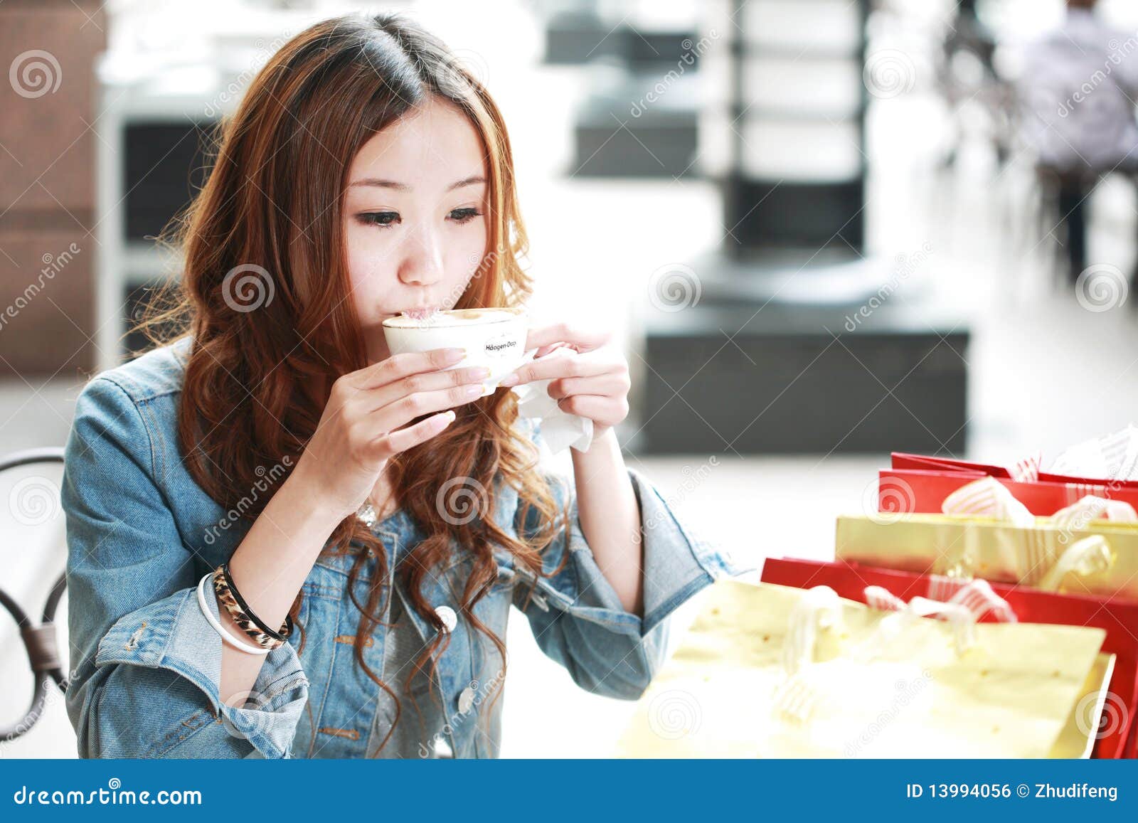 Girl Drinking Coffee Royalty Free Stock Image Image 13994056