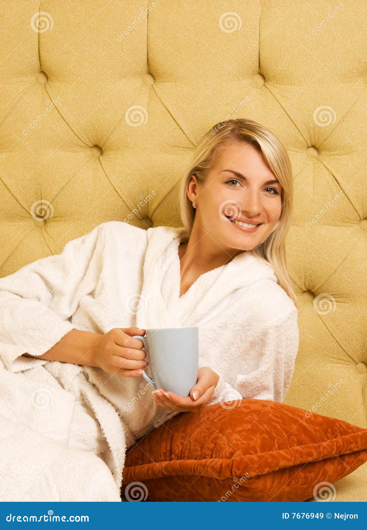 Girl drinking coffee stock image. Image of domestic, portrait - 7676949