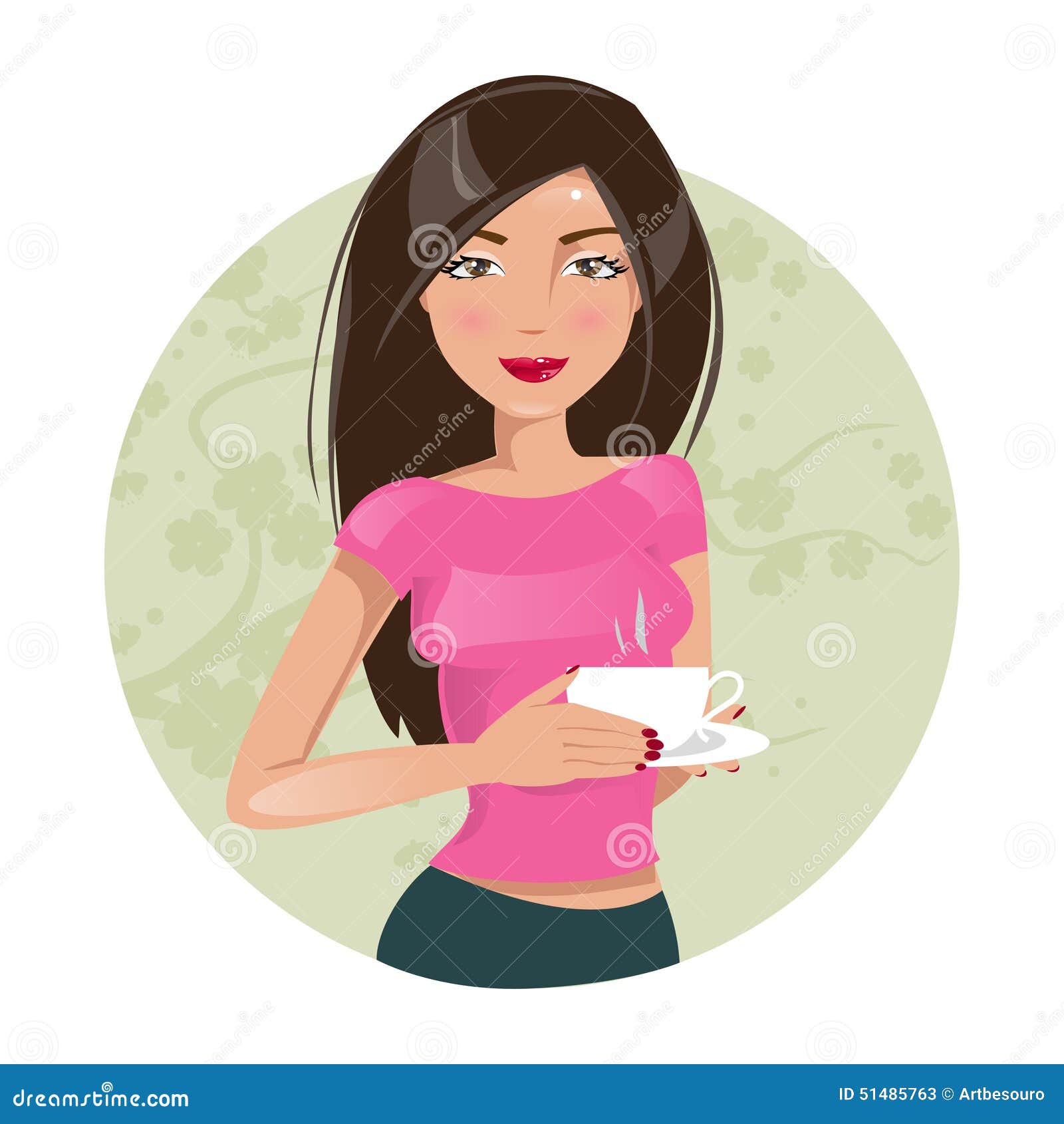 clipart of lady drinking coffee - photo #48