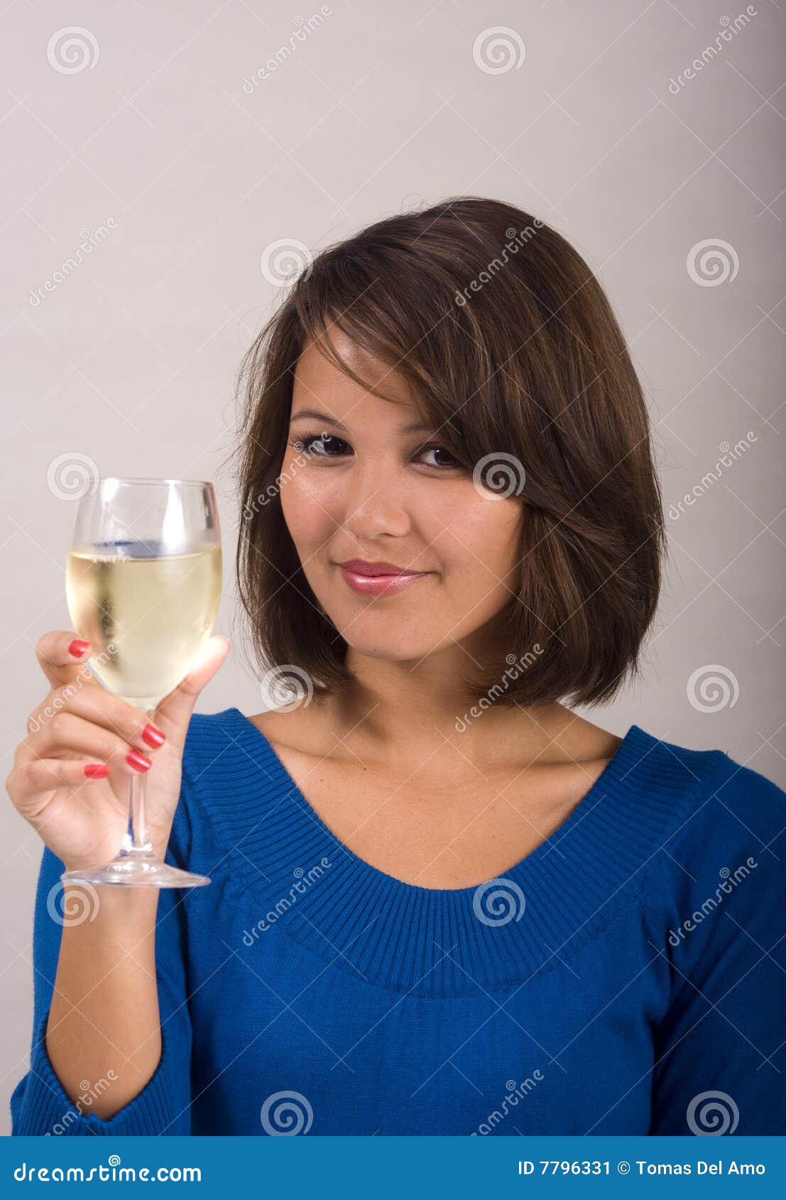 Girl Drinking a Glass of White Wine Stock Image Image of girl, drink