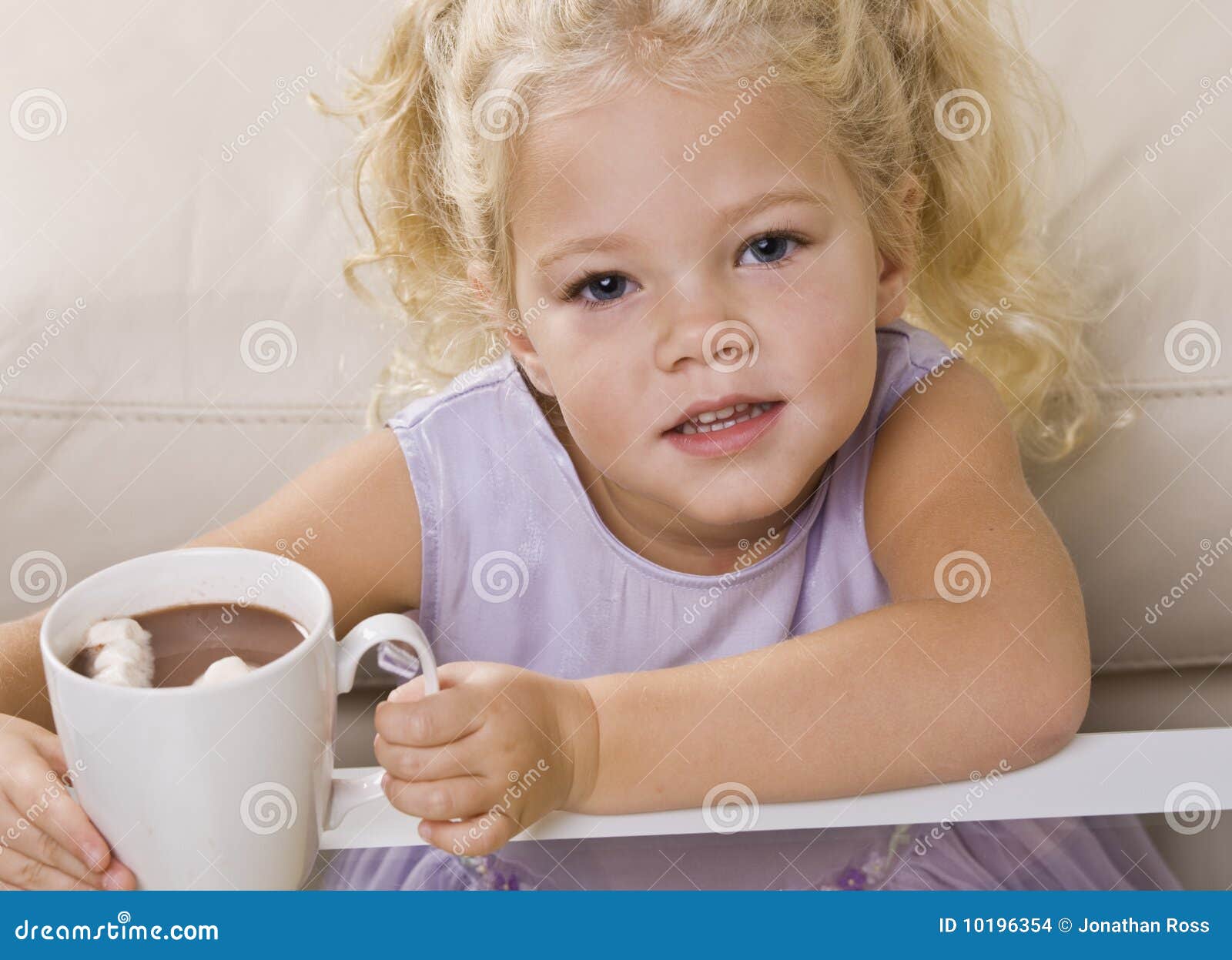 Girl Drinking Hot Chocolate Out of Mug Stock Photo Image of comfort