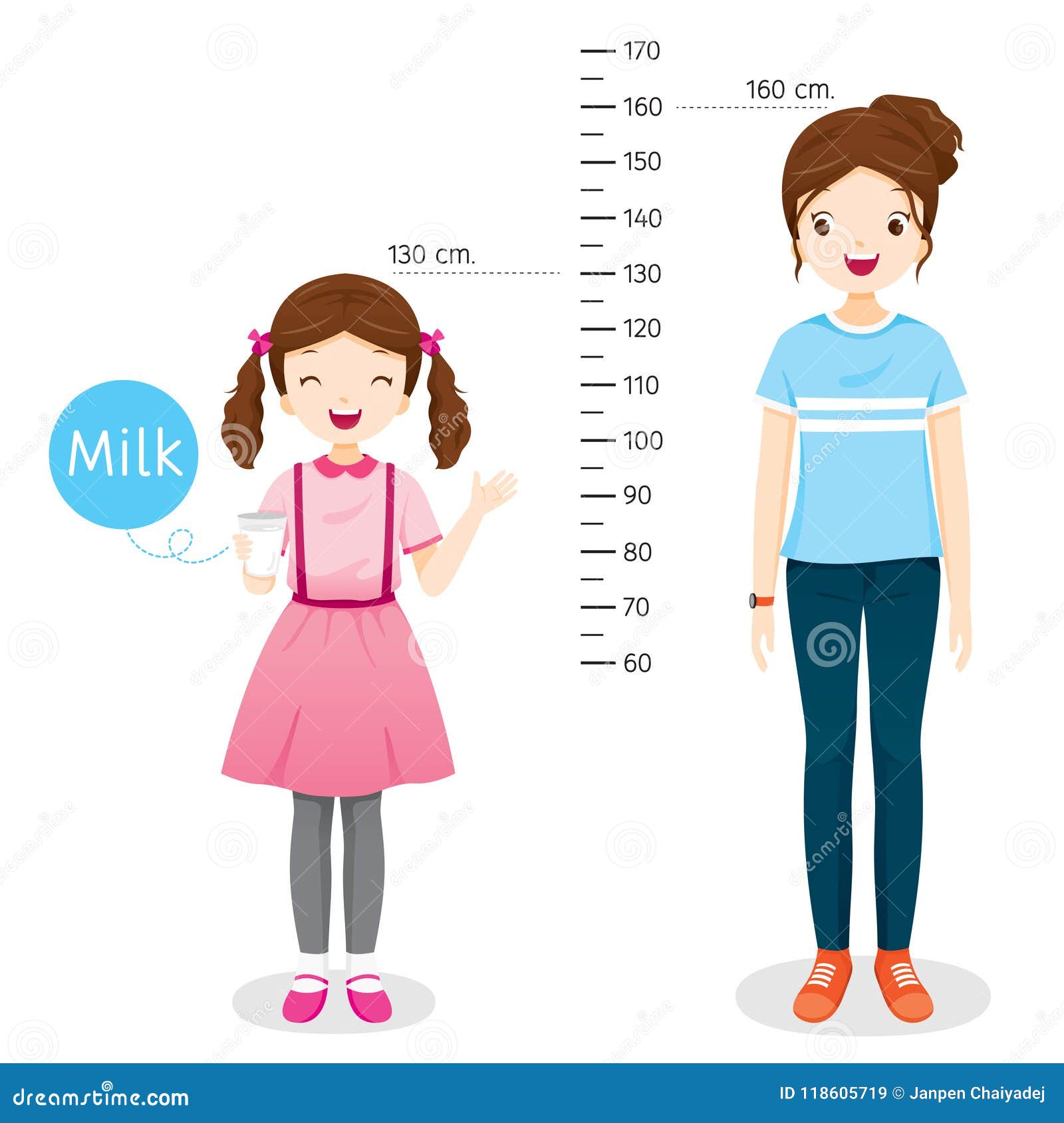 Kids Height Meter With Animal Vector Illustration | CartoonDealer.com