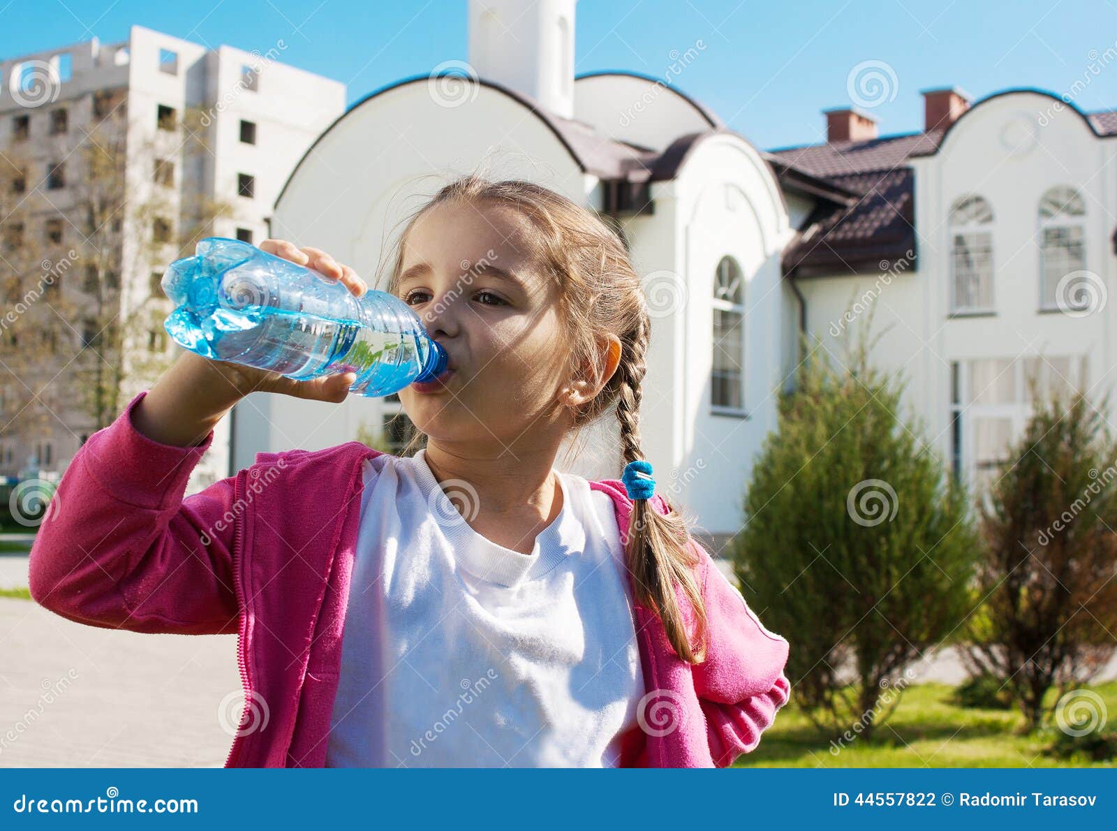 Girl Drinks Water from a Plastic Bottle Stock Photo Image of nature