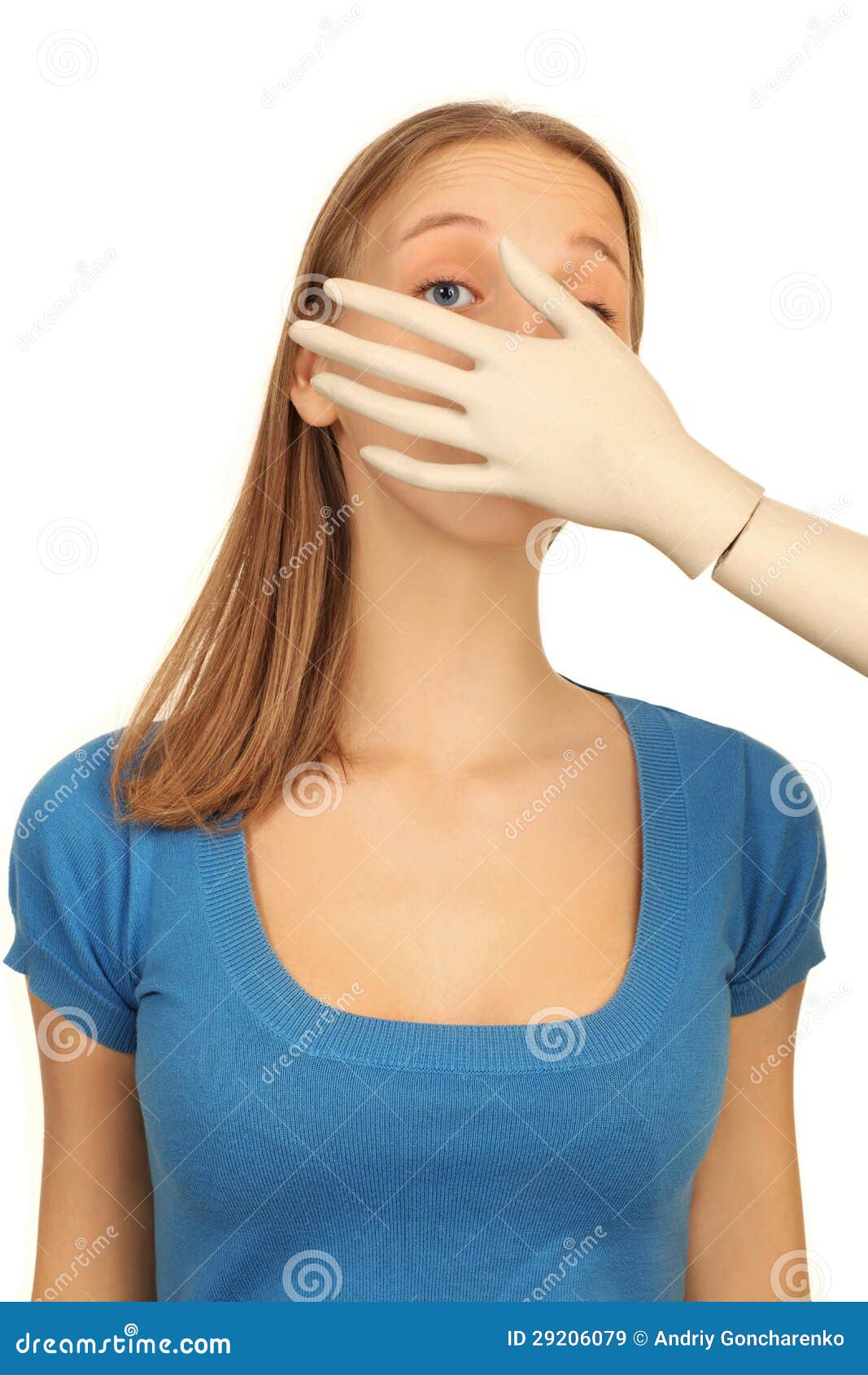 Girl with a dummy stock image. Image of caucasian, clothing 29206079