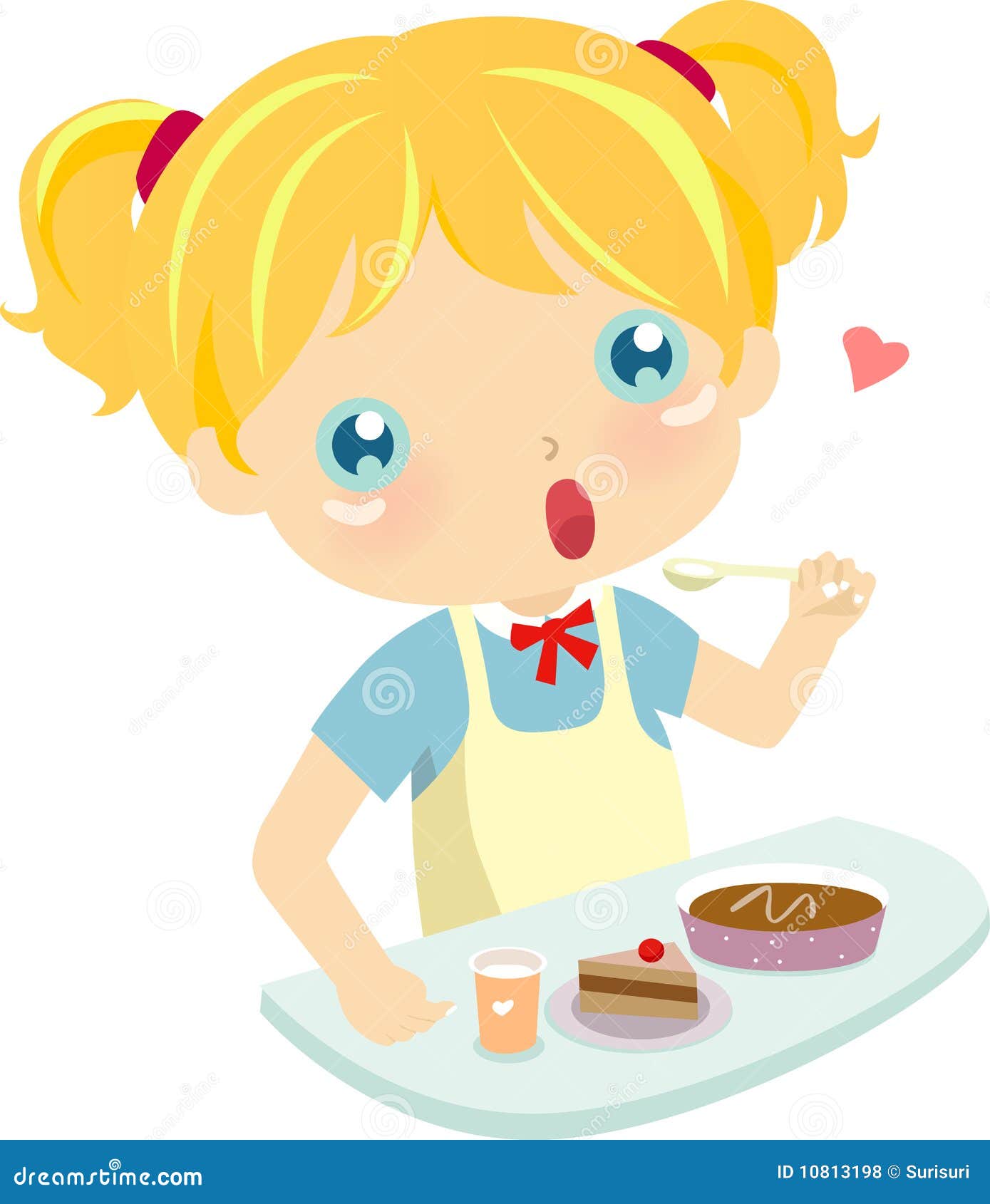 Girl eating Cake stock vector. Image of birthday, child ...